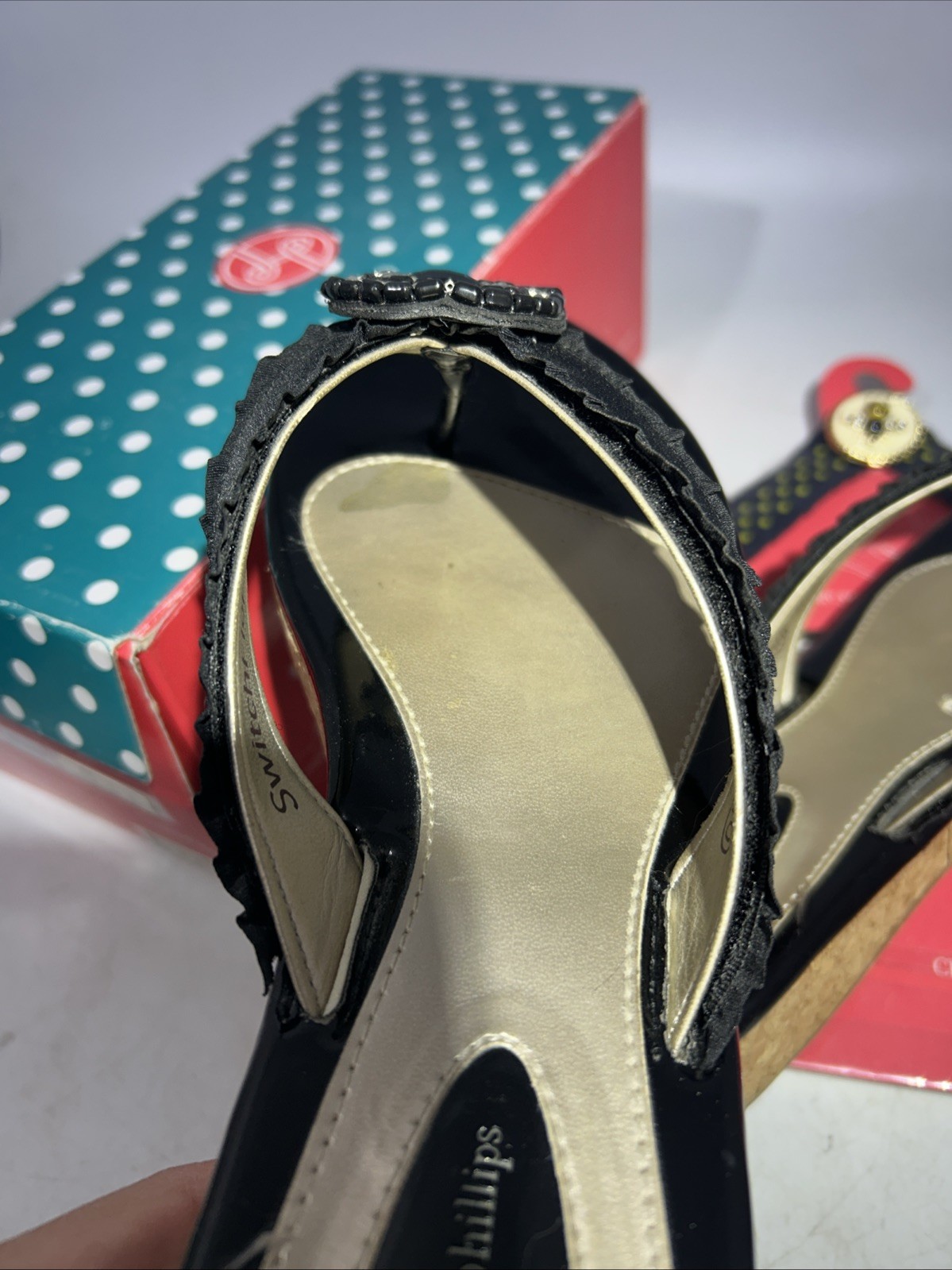 Lindsay Phillips Black Switchflops Flip Flops with 2 NEW STRAPS Size 10
