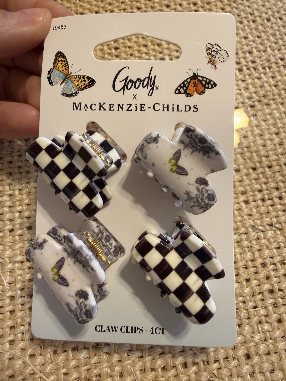 MacKenzie Childs x Goody Target 🖤 Black Courtly Check Mini Hair Claw Clips Set