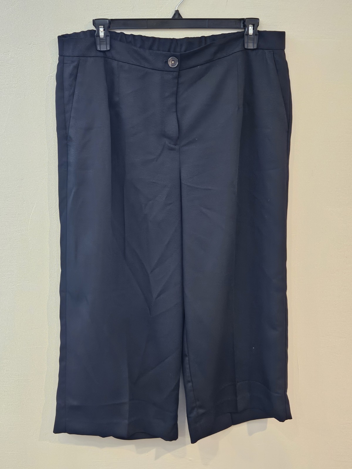 Sz 3.5 18 Chicos Pants Crop Wide Leg Black Career Womens