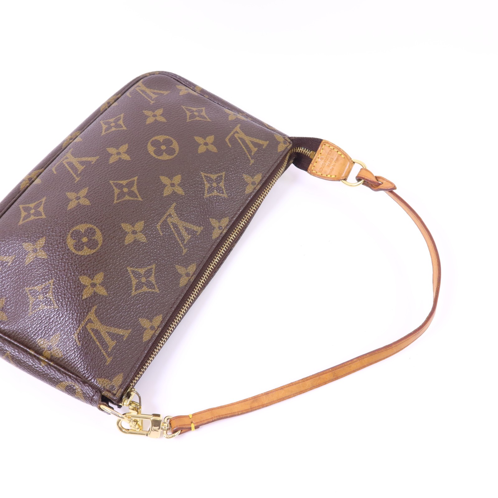 LOUIS VUITTON LV GHW Pochette Accessoires Pouch Handbag M51980 Monogram Brown