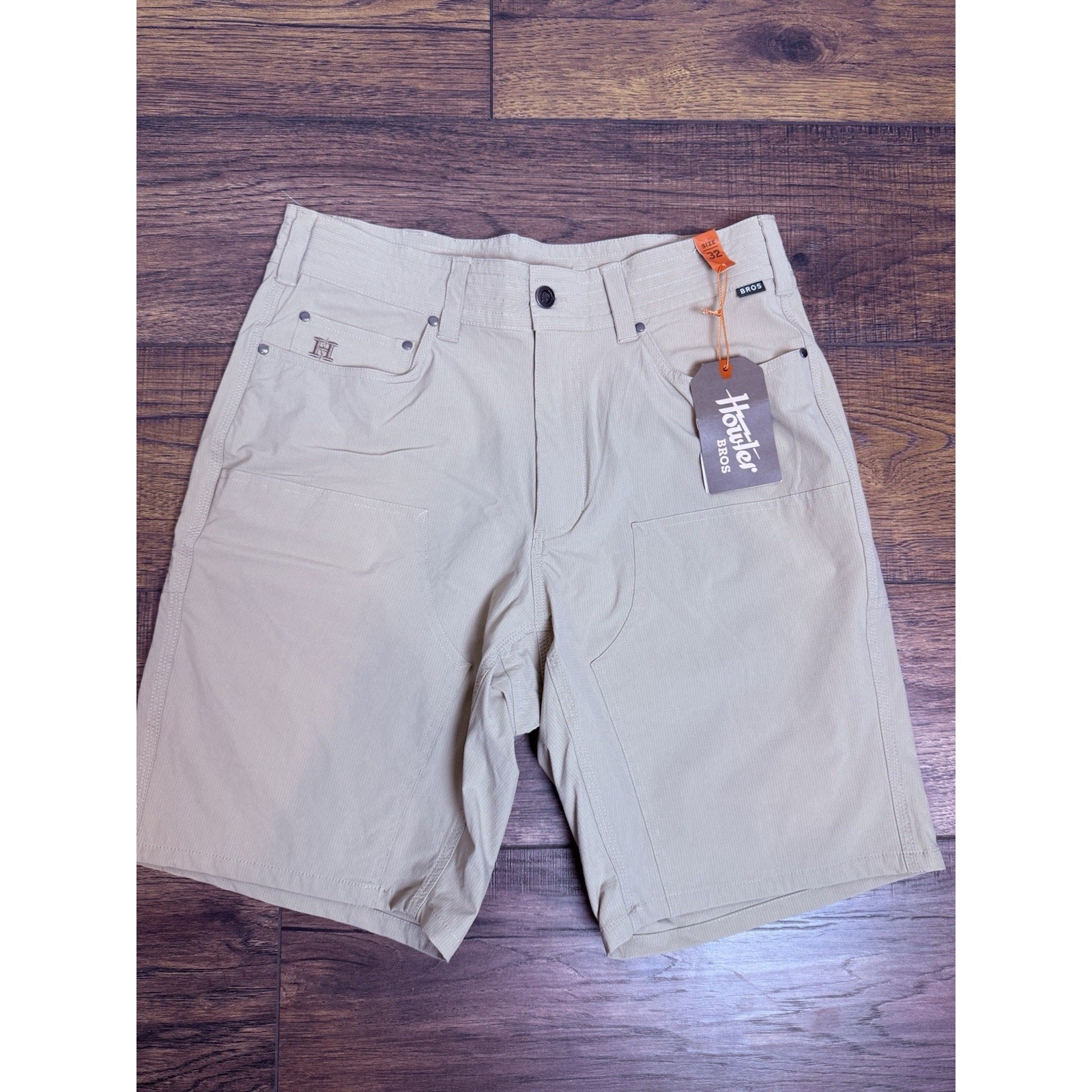 Howler Bros Watermans Work Shorts Mens 32 Barley Tan Cargo Quick Dry Outdoor NWT