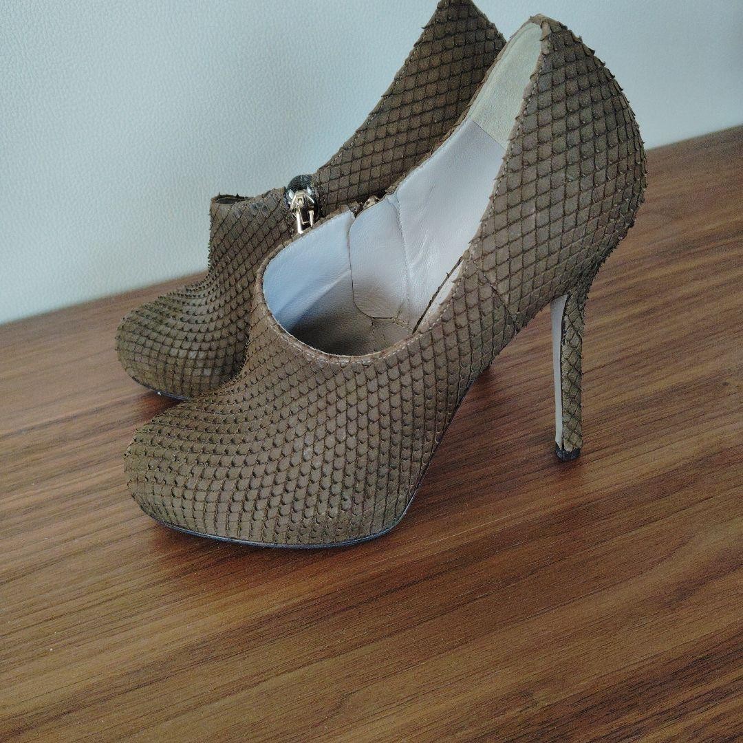 Sergio Rossi Pumps Leather Brown Khaki Women’s Heel Size EU35/US5