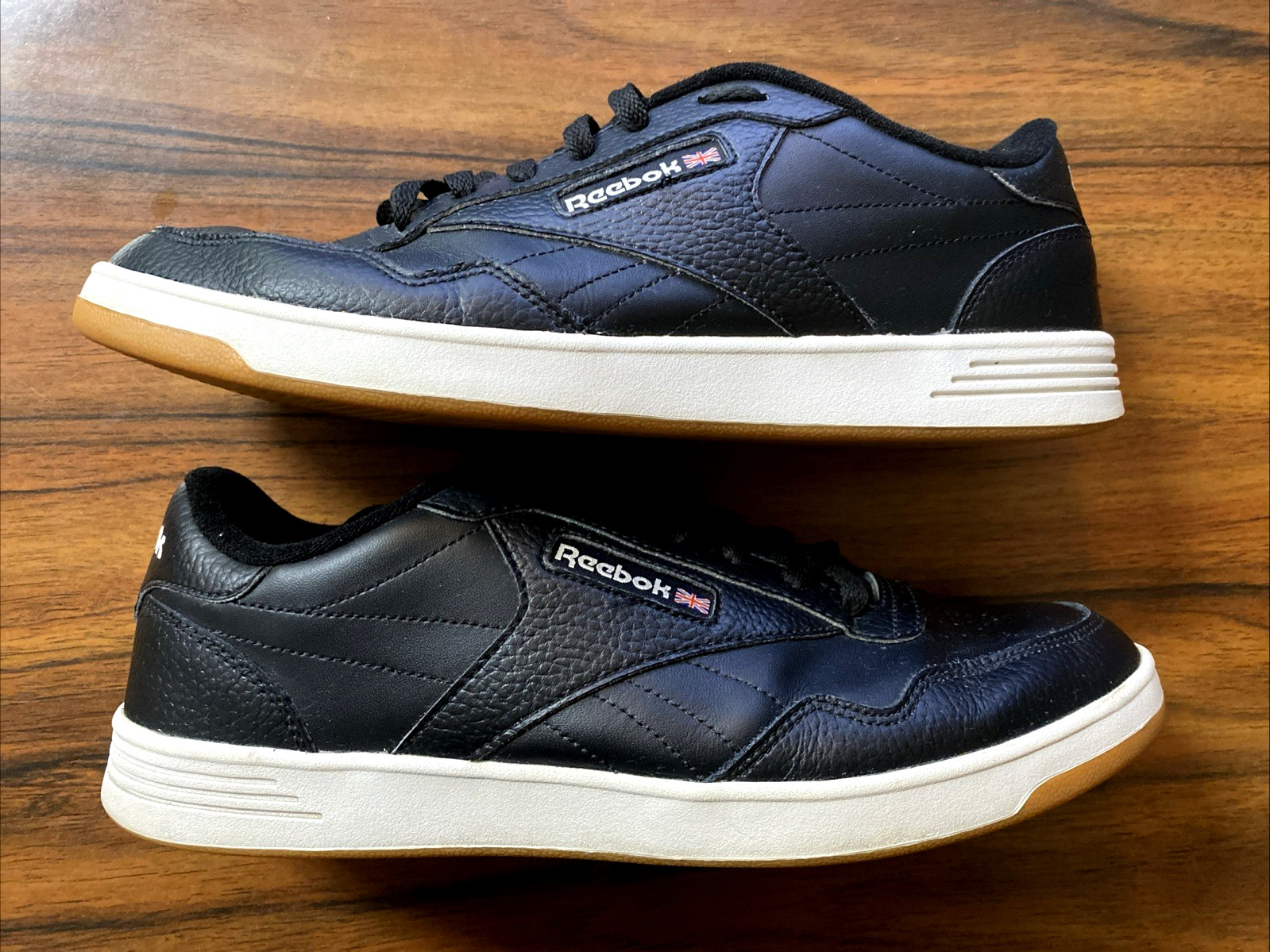 Reebok Men’s Classic Club C 85 Black Leather Gum Sneakers Size 12 Mem Tech Shoes