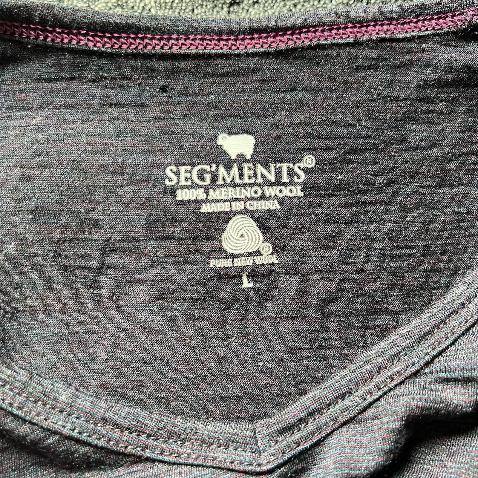 SEG’MENTS Dark Gray Merino Wool V-Neck Long Sleeve Top Women Size L