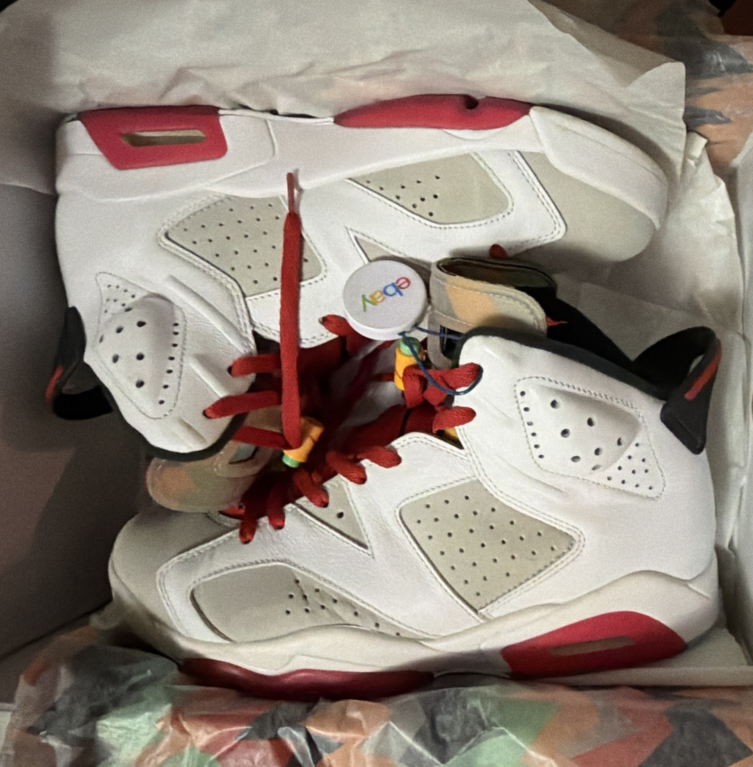 Jordan Air Jordan 6 Retro Hare Men’s High Top Leather Sneakers CT8529-062