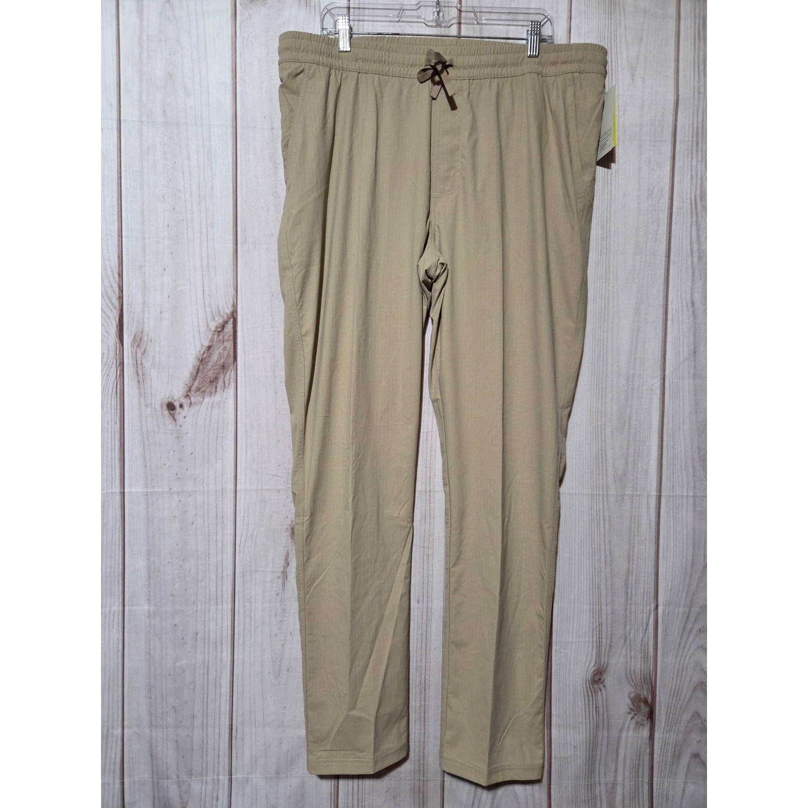 All in Motion Mens Ripstop Pant Khaki Tan Stretch Quick Dry UPF 50+ Size L NEW