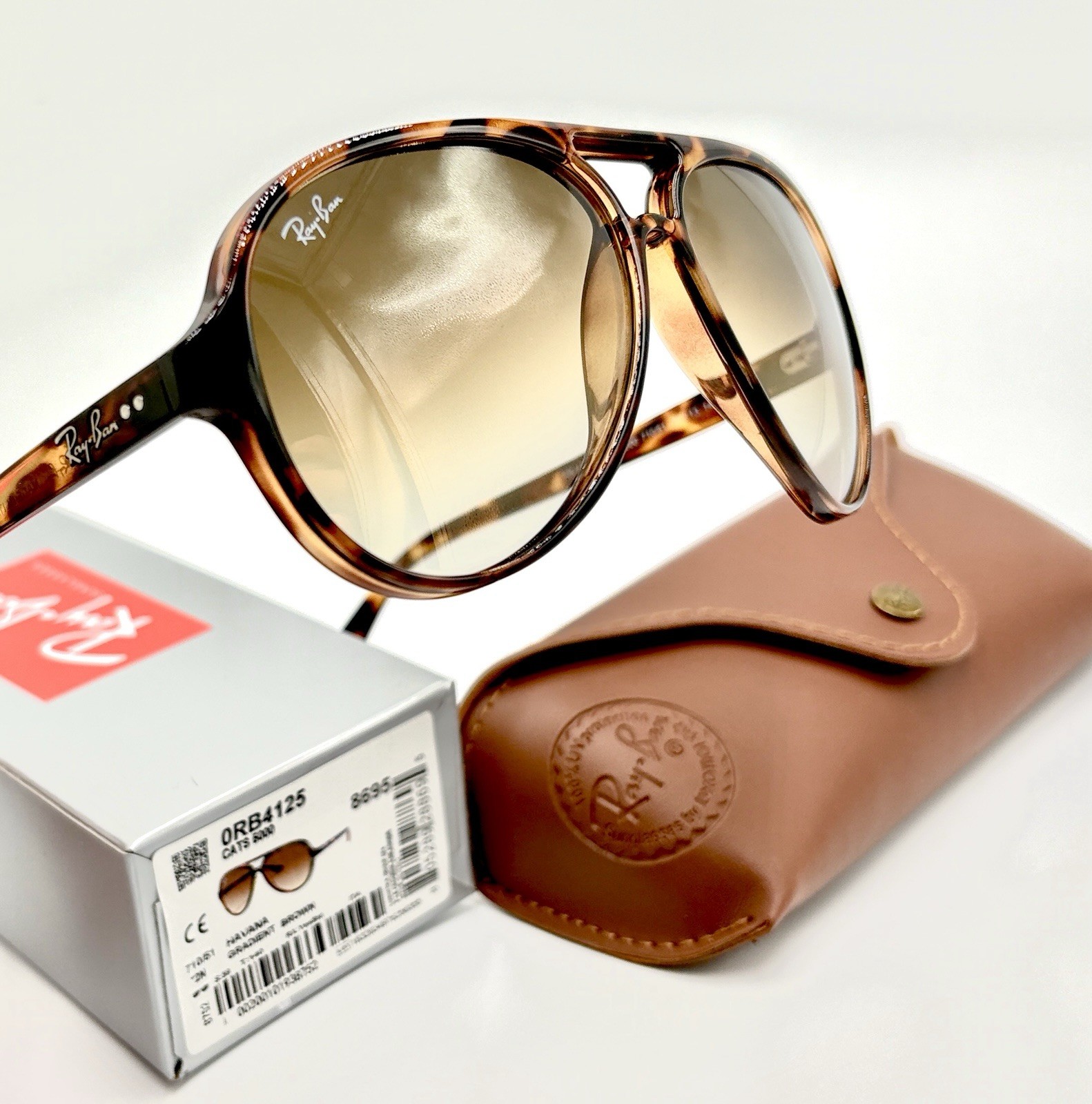 Ray-Ban RB4125 710/51 Aviator Sunglasses – Matte Havana