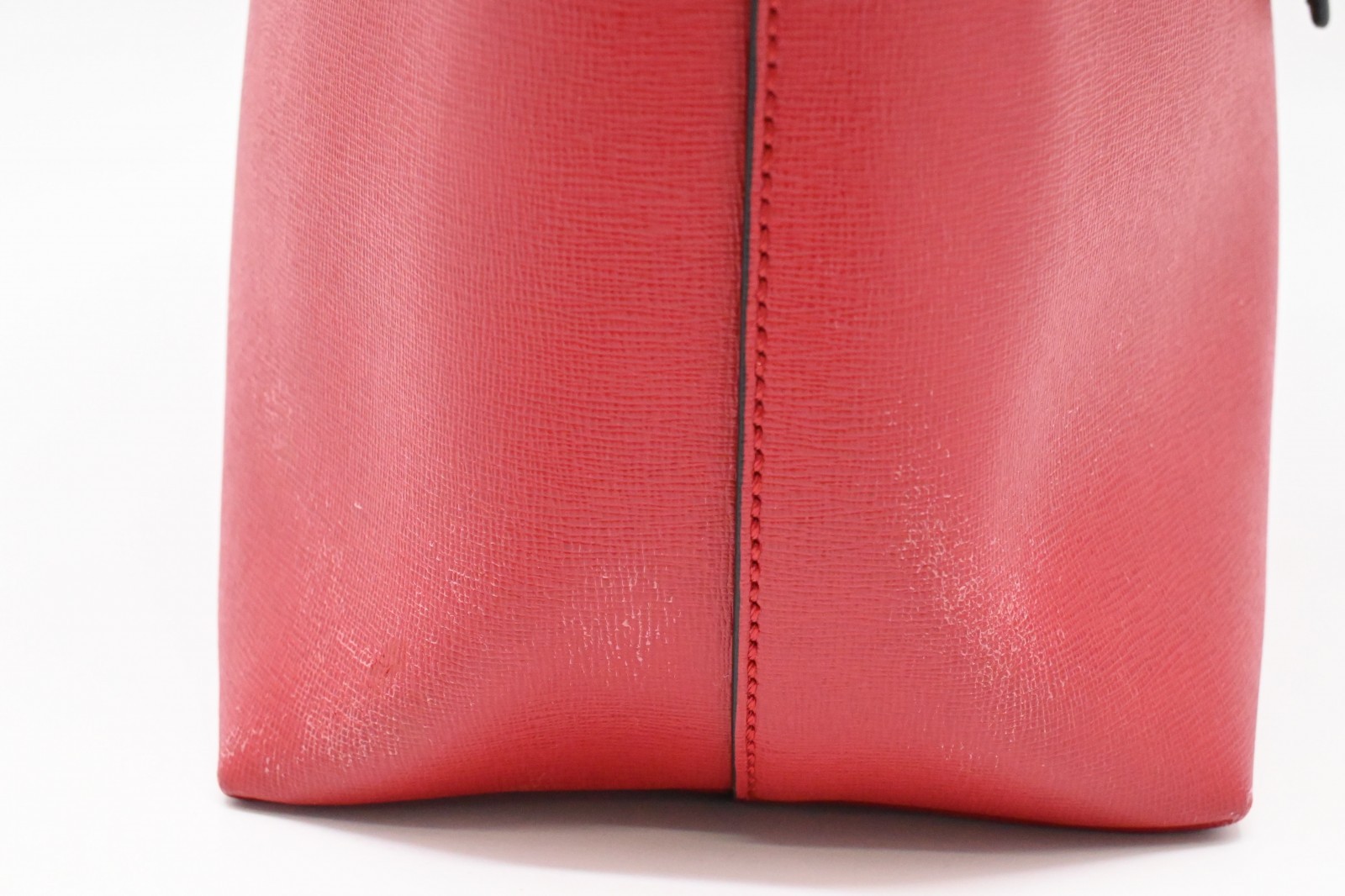 Authentic FENDI Monster Roll Tote Bag Red Leather 8BH185