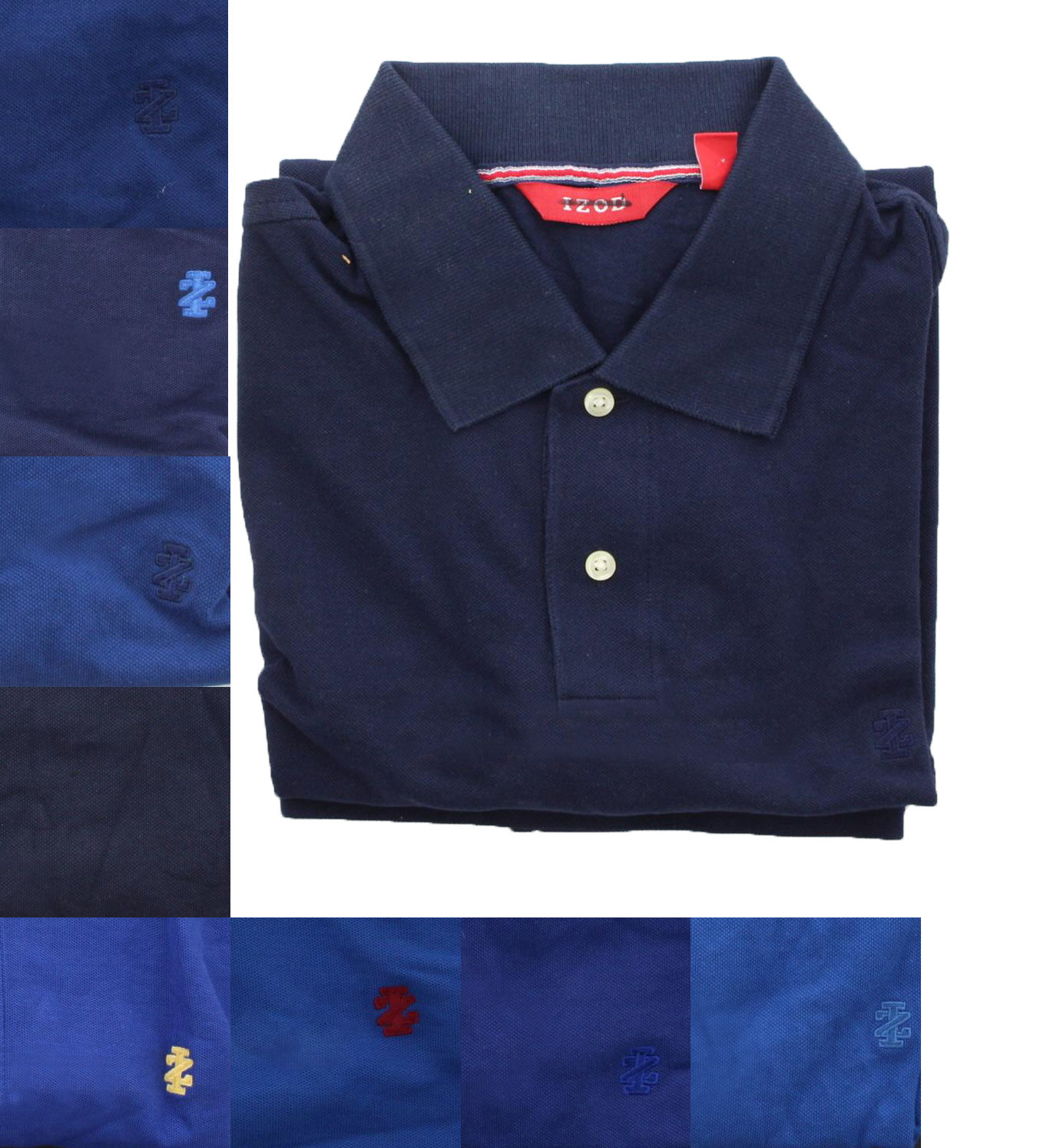 IZOD Men’s Short Sleeve Regular Fit Pique Golf Polo Uniform Shirt Top, Blue
