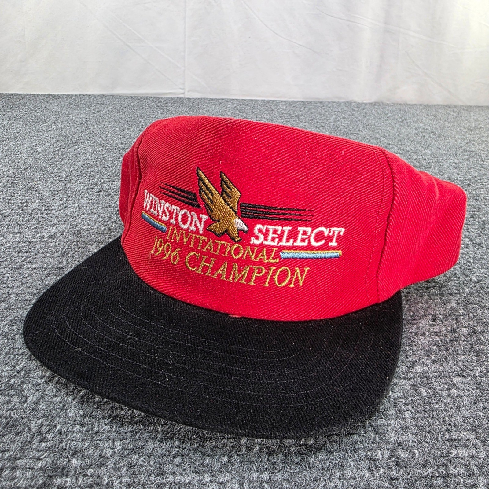 Vintage 1996 Winston Select Invitational Champion Hat Snapback Eagle Red Black