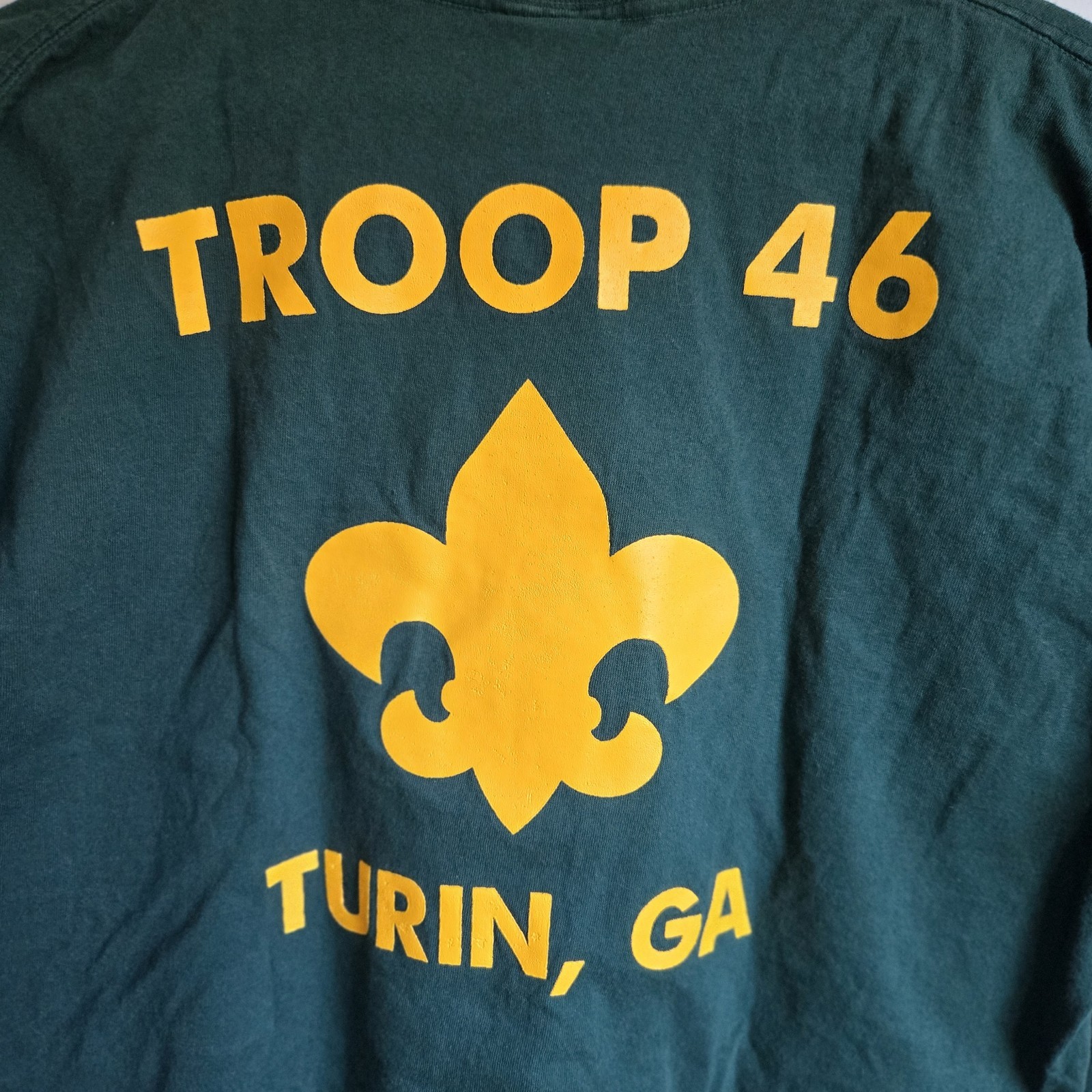 Vintage Duck Head Boy Scouts Troop 46 Turin GA T-Shirt L Single Stitch USA Large
