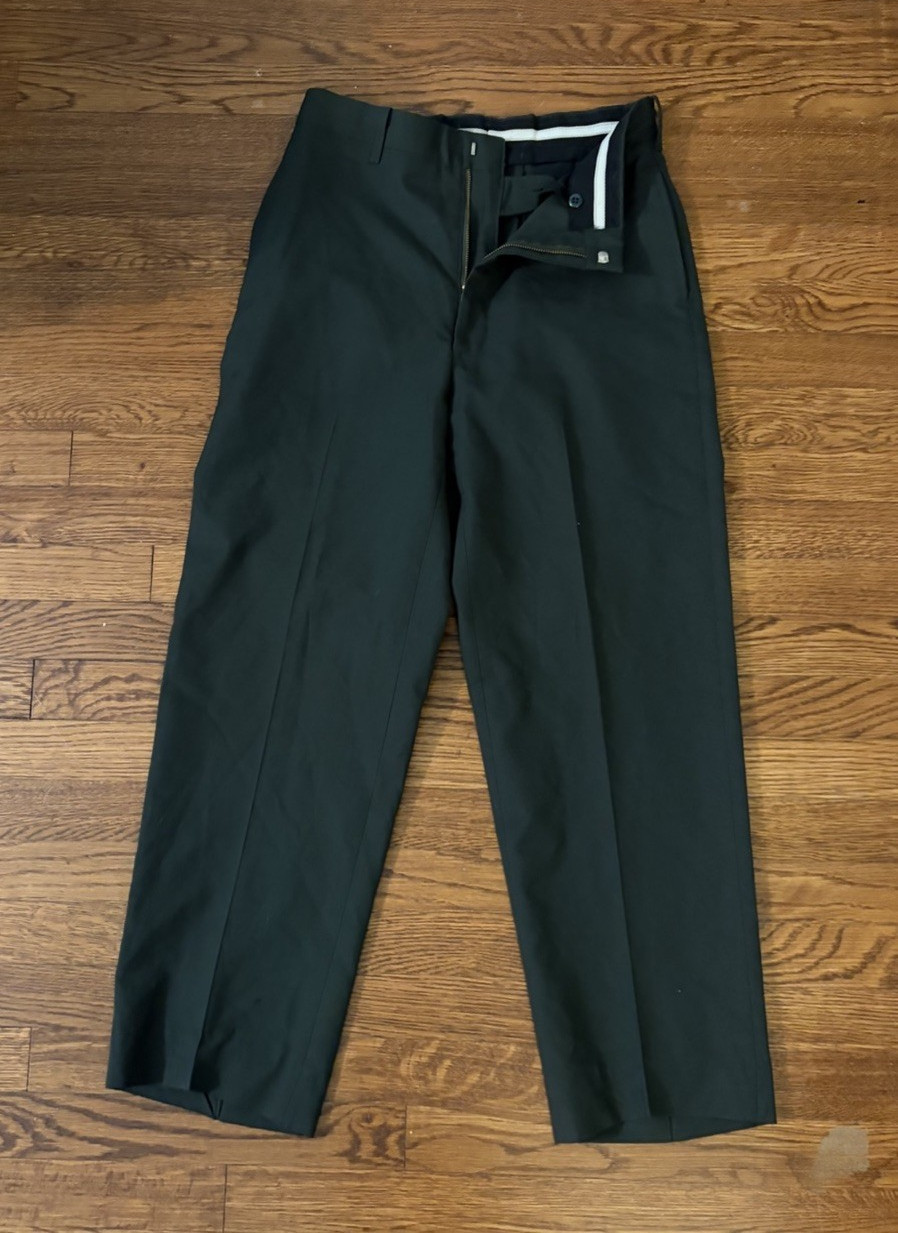 Men’s Black Solid Flat Front Dress Pants Slacks Pockets Button Zip 31R