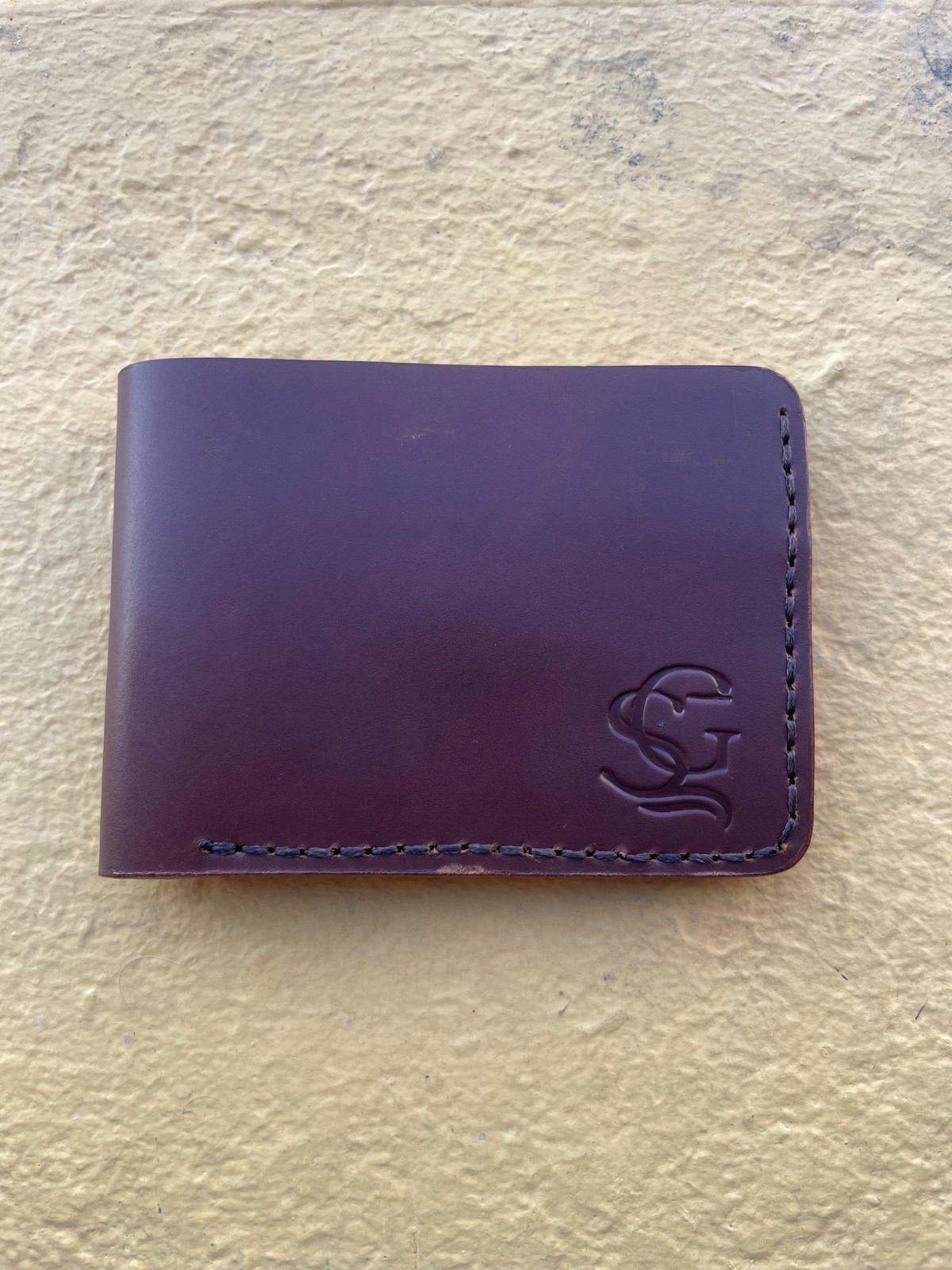 Handmade Mens Genuine Leather Bifold Wallet Slim Pocket Card Holder Brown