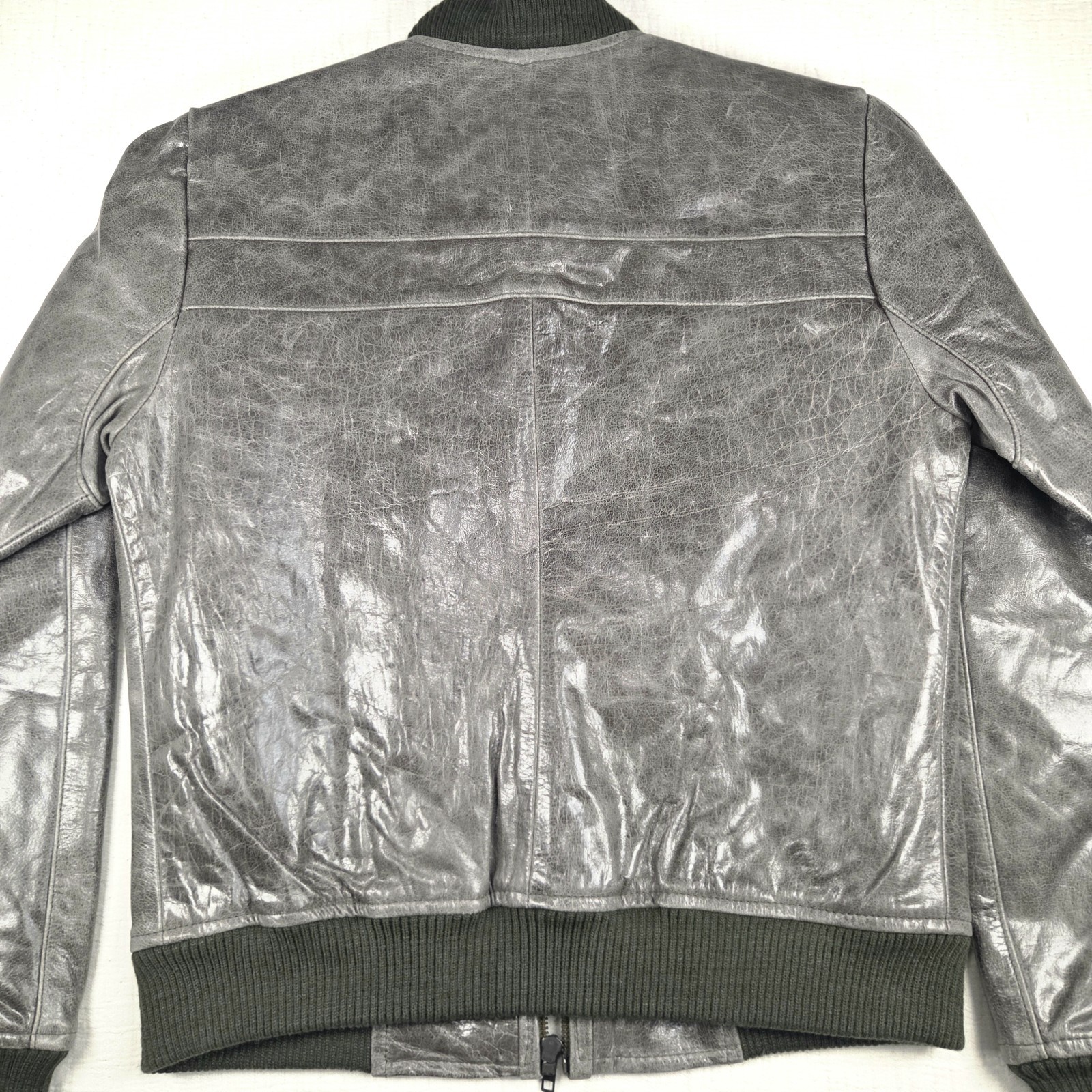 Superior New York Gray Leather Jacket