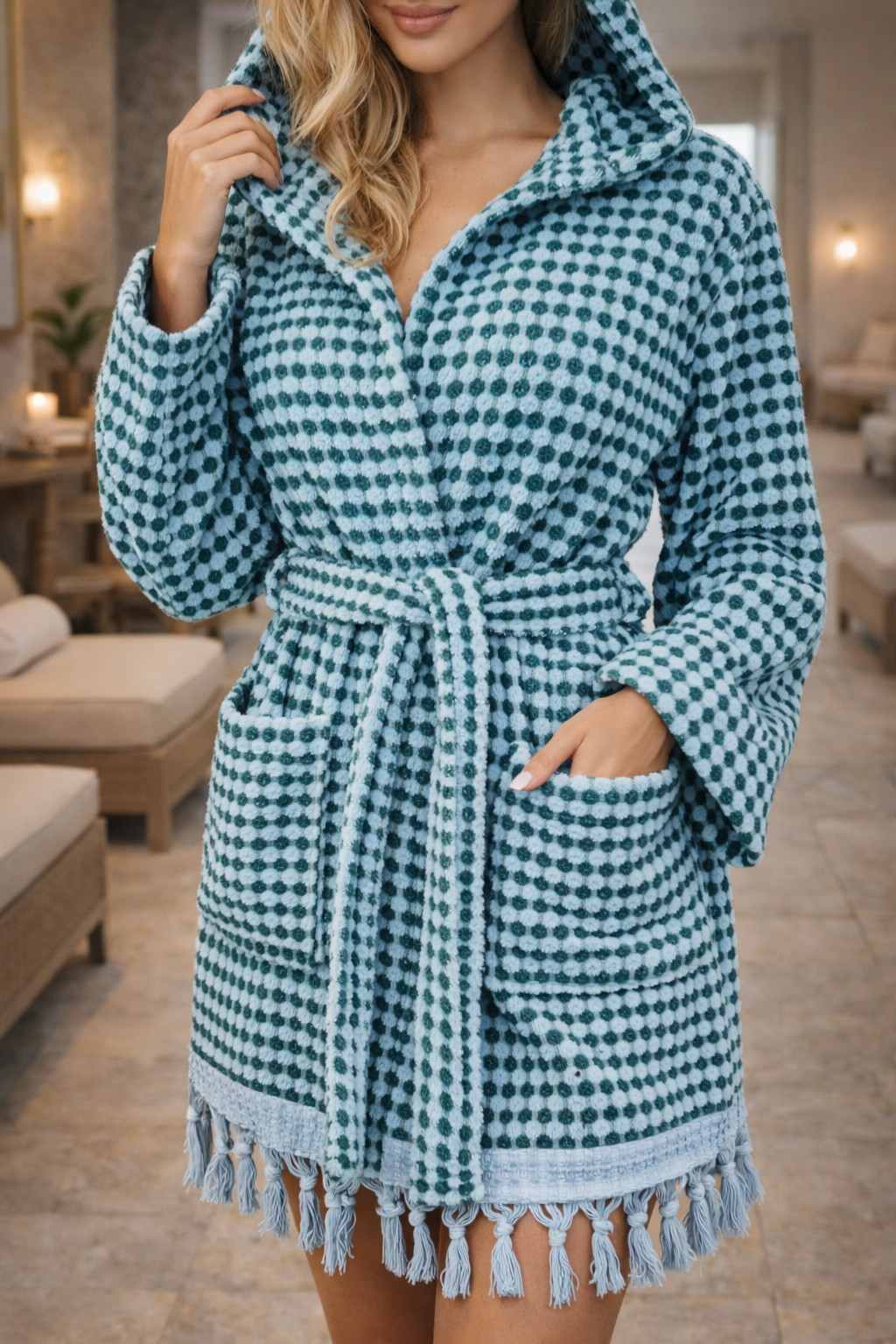 100% Cotton Terry Cloth Bathrobe Unisex | Plush Robe | Kimono | Spa Sauna