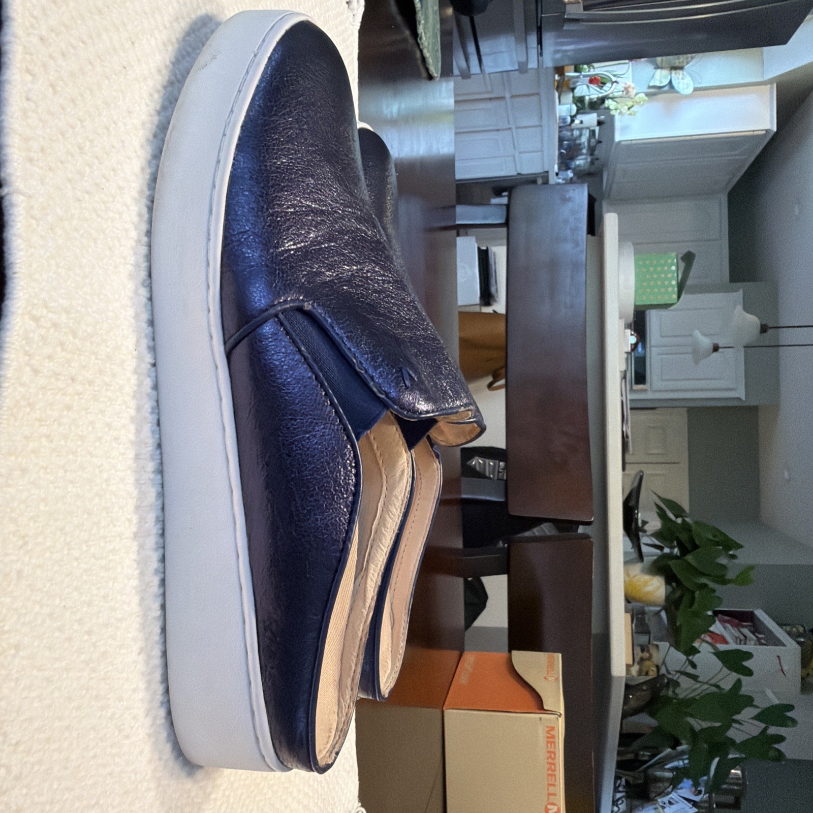 Vionic Shoe Dakota Mule Slip On Sneaker Womens Size 8 Purple Leather