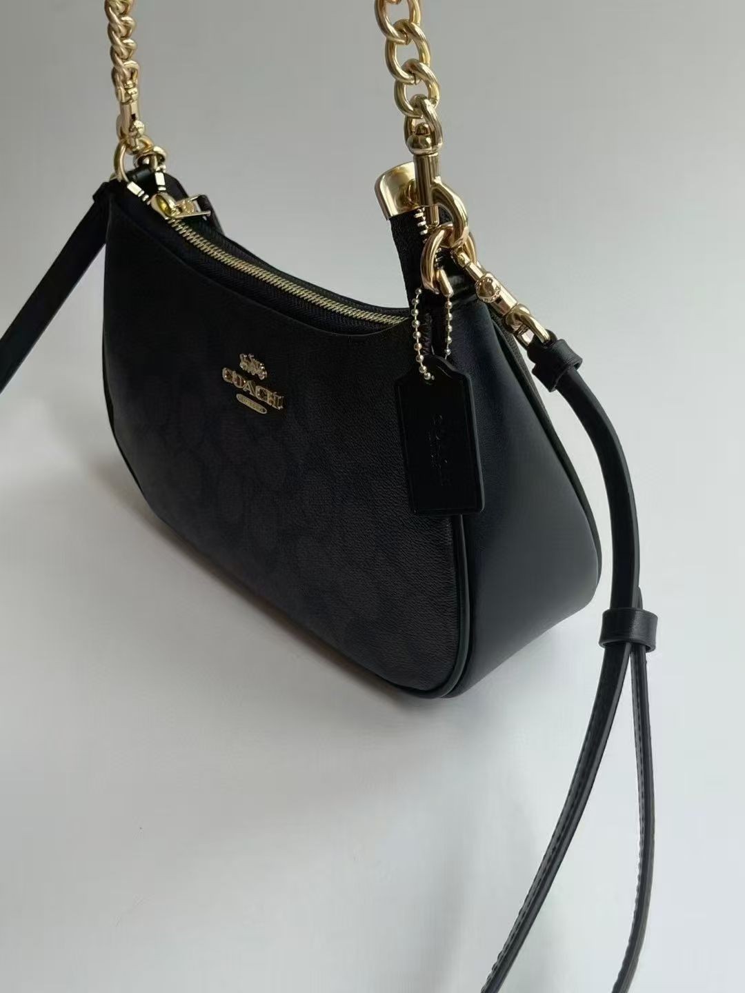 COACH Teri Shoulder Bag In Signature Gold/Walnut/Black, Only unpacked, not used