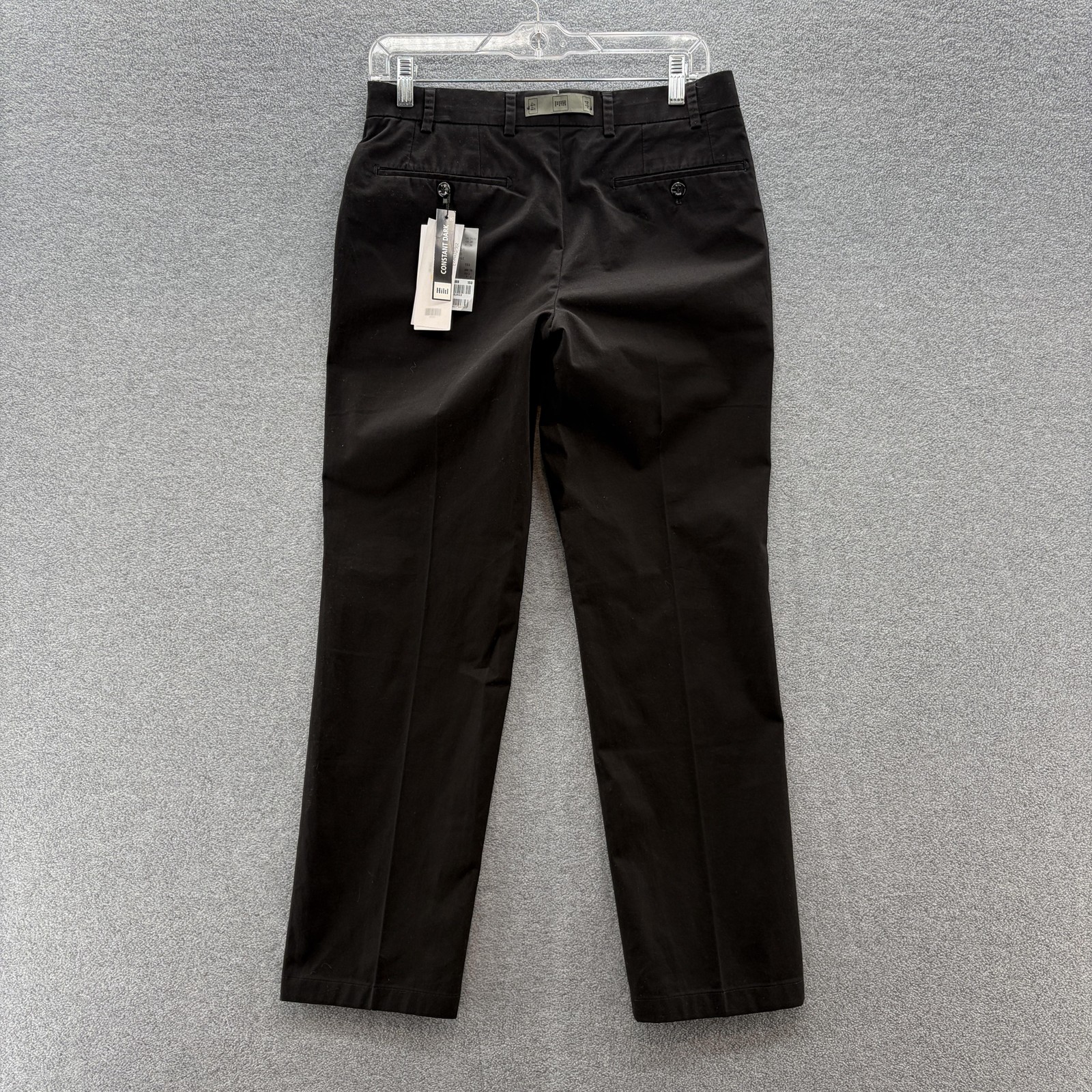 Hiltl Pants Mens 31×29 Black Stretch Chino Parma Dress Flat Front Trousers