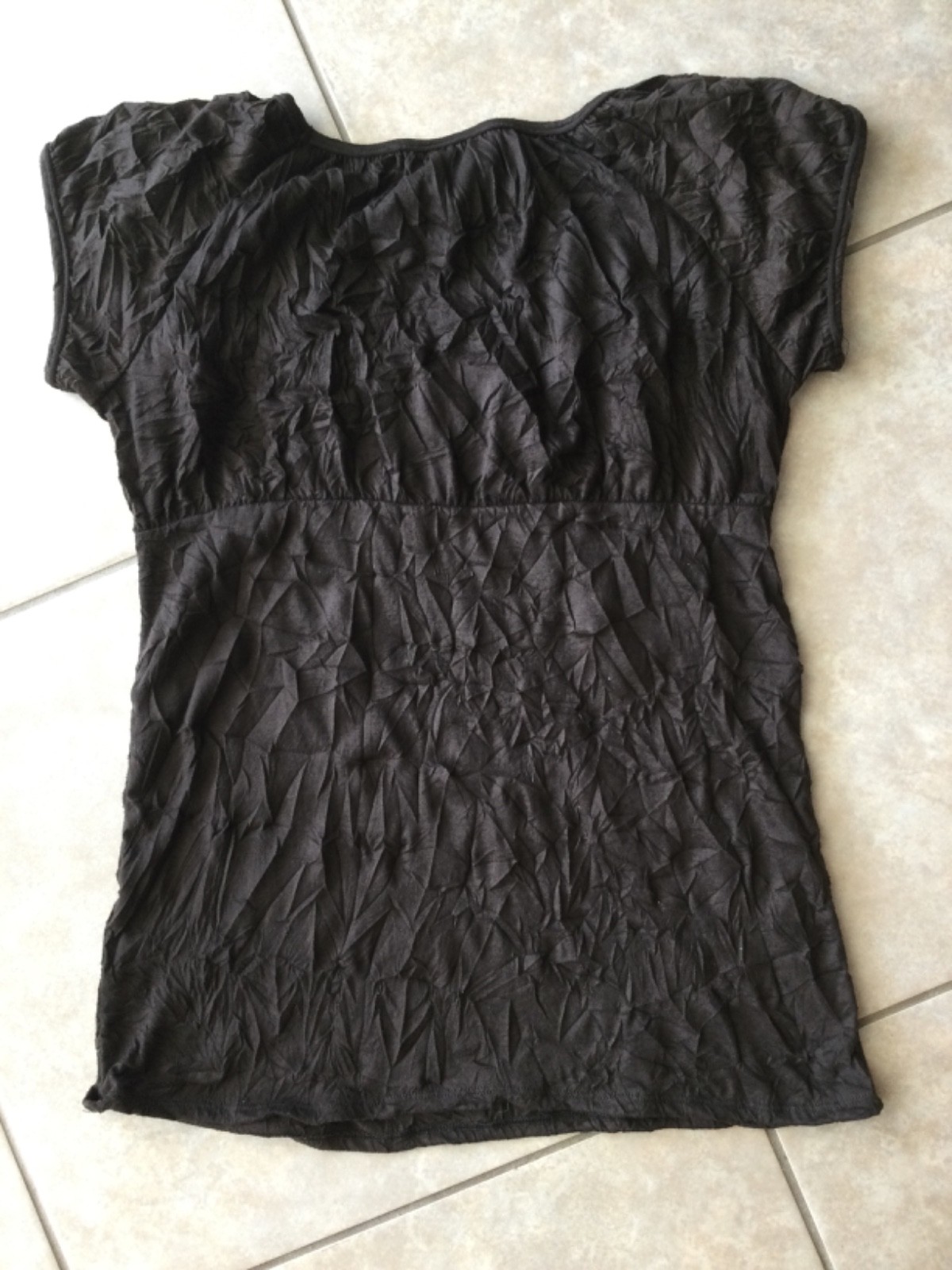 Axcess Womens Brown Blouse Short Sleeve Top Size Medium