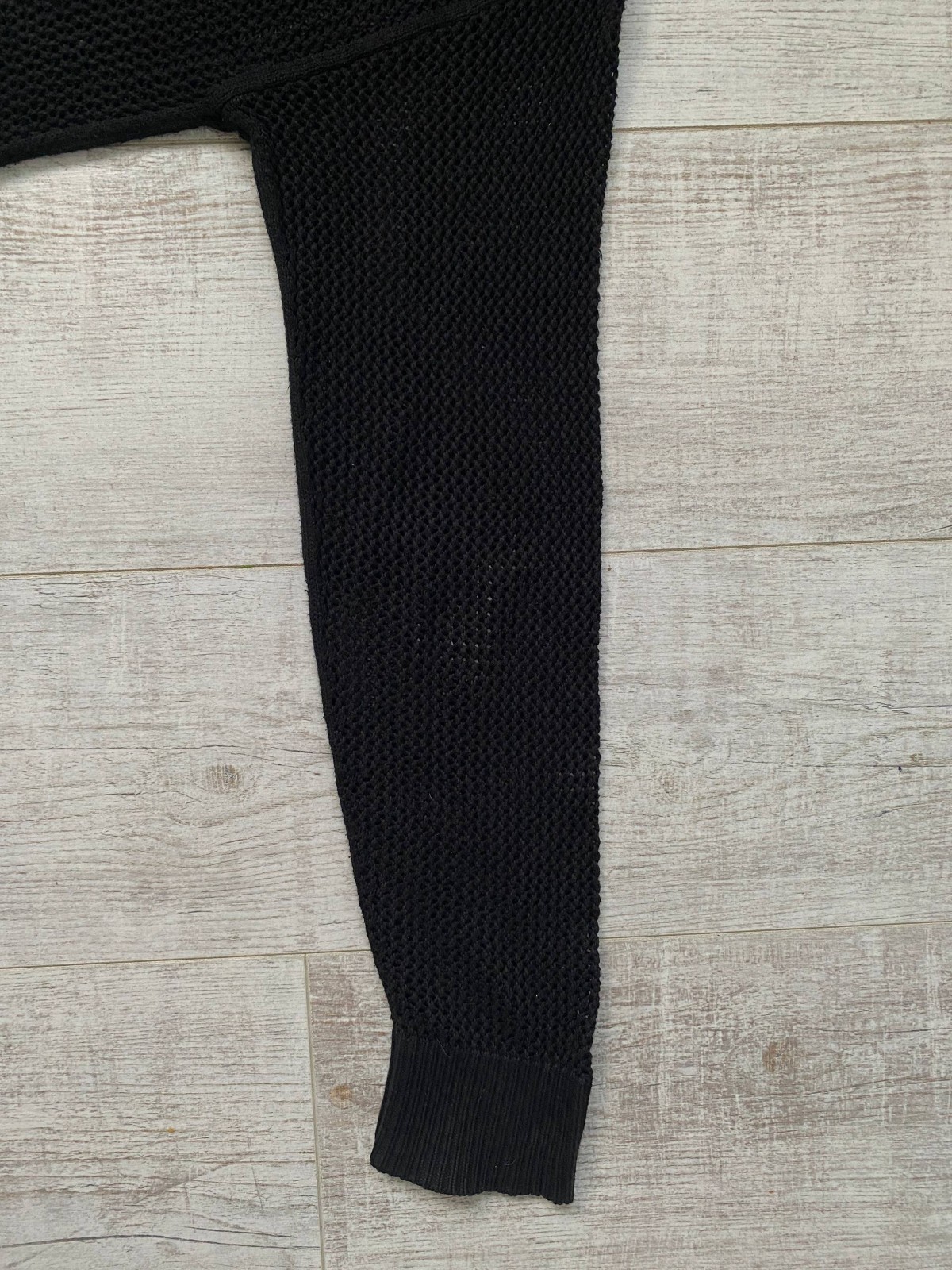 AllSaints Men’s Open Mesh Knit Sweater Cardigan Black Size Medium