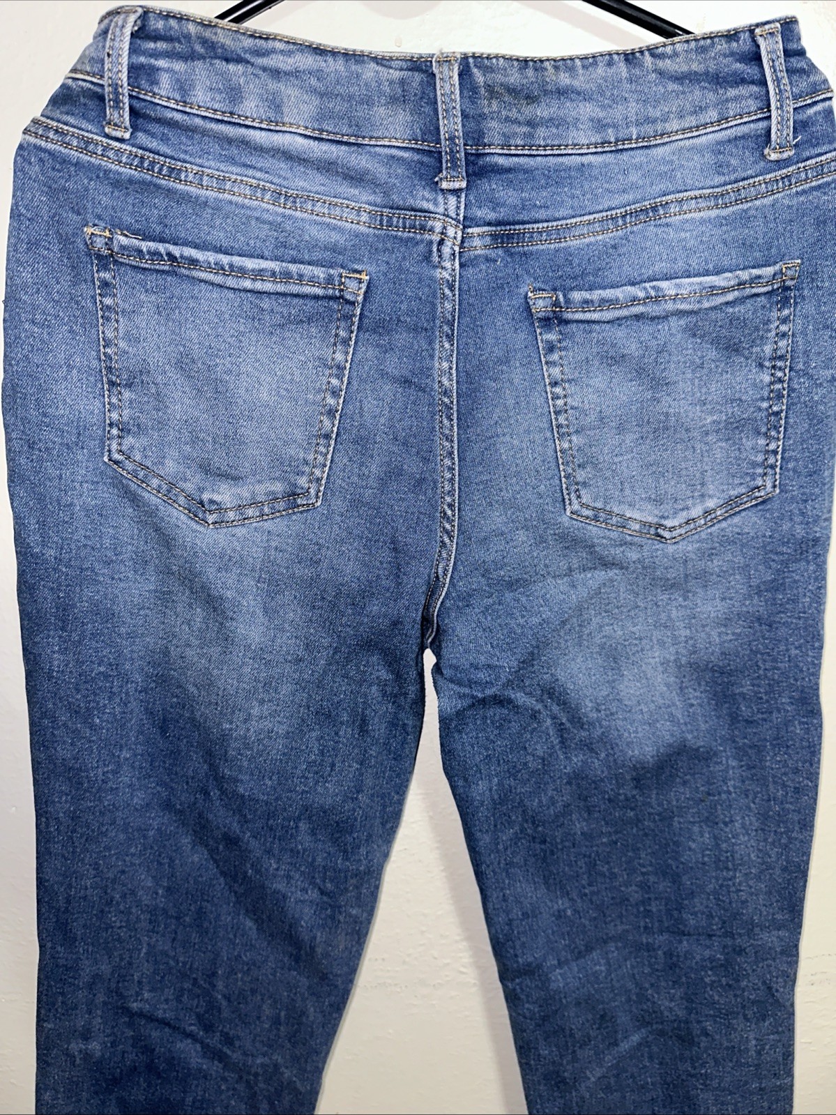 Time & True Women’s Blue Bootcut Jeans, Size 10 Reg Stretch Denim Wide Legs