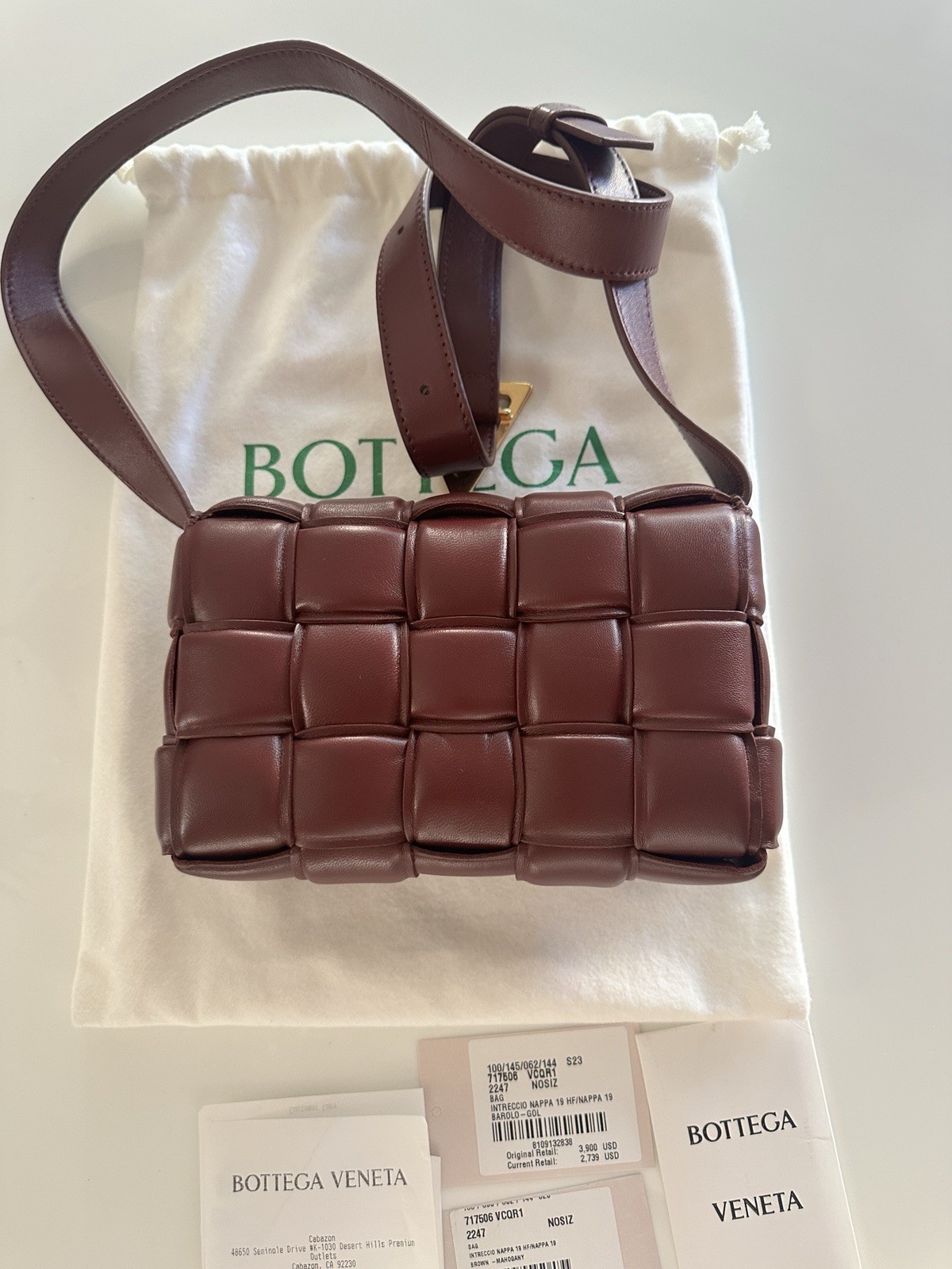 Bottega Veneta Intrecciato Nappa Mini Padded Cassette Crossbody Bag In Barolo