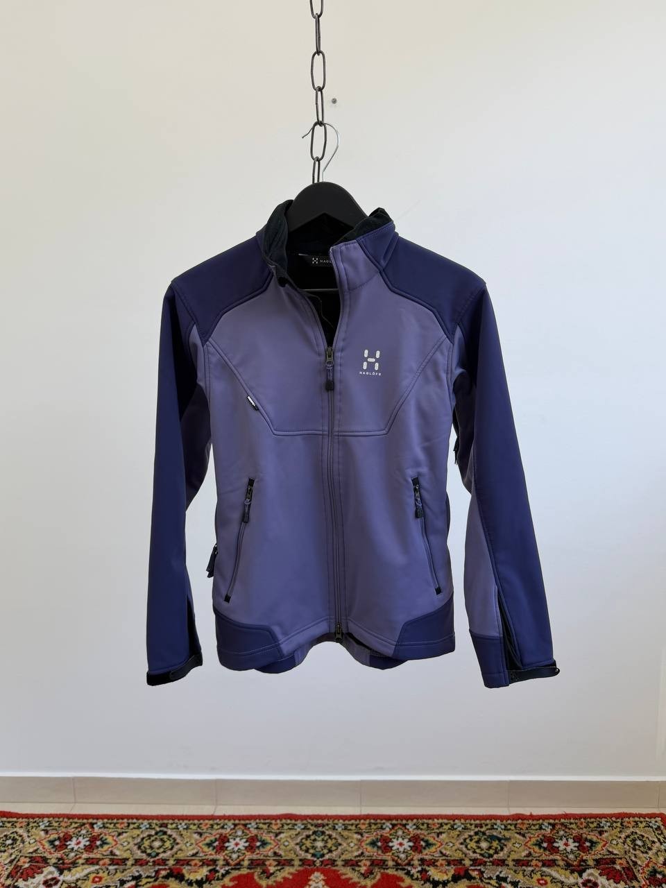 Haglöfs Women Softshell Fleece Jacket Size S Purple Outdoor Trekking Hiking