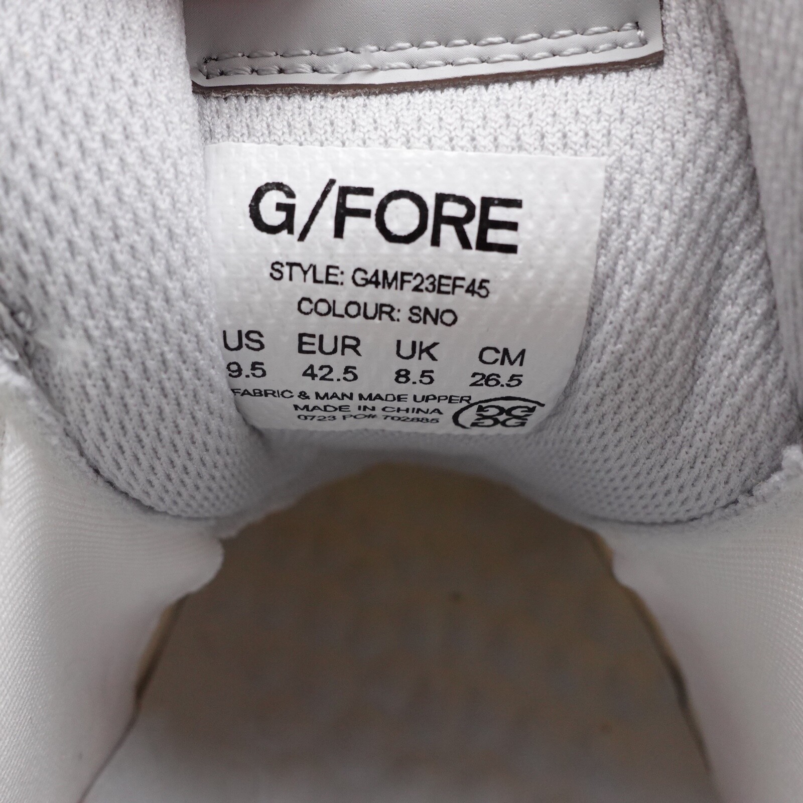 Size 9.5 Men’s G/FORE MG4X2 Quarter G Cross Training Golf Shoes G4MF23EF45-SNO