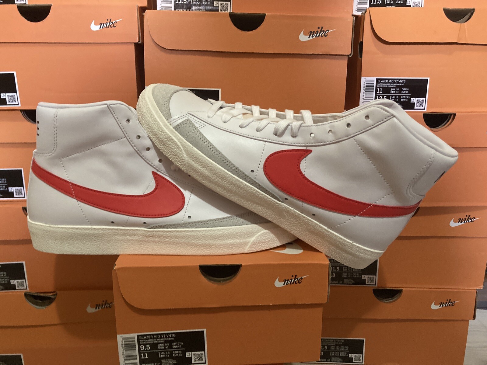 Nike Blazer Mid 77 Vintage Blue Red Swoosh BQ6806-117 Men’s Size 9.5-13