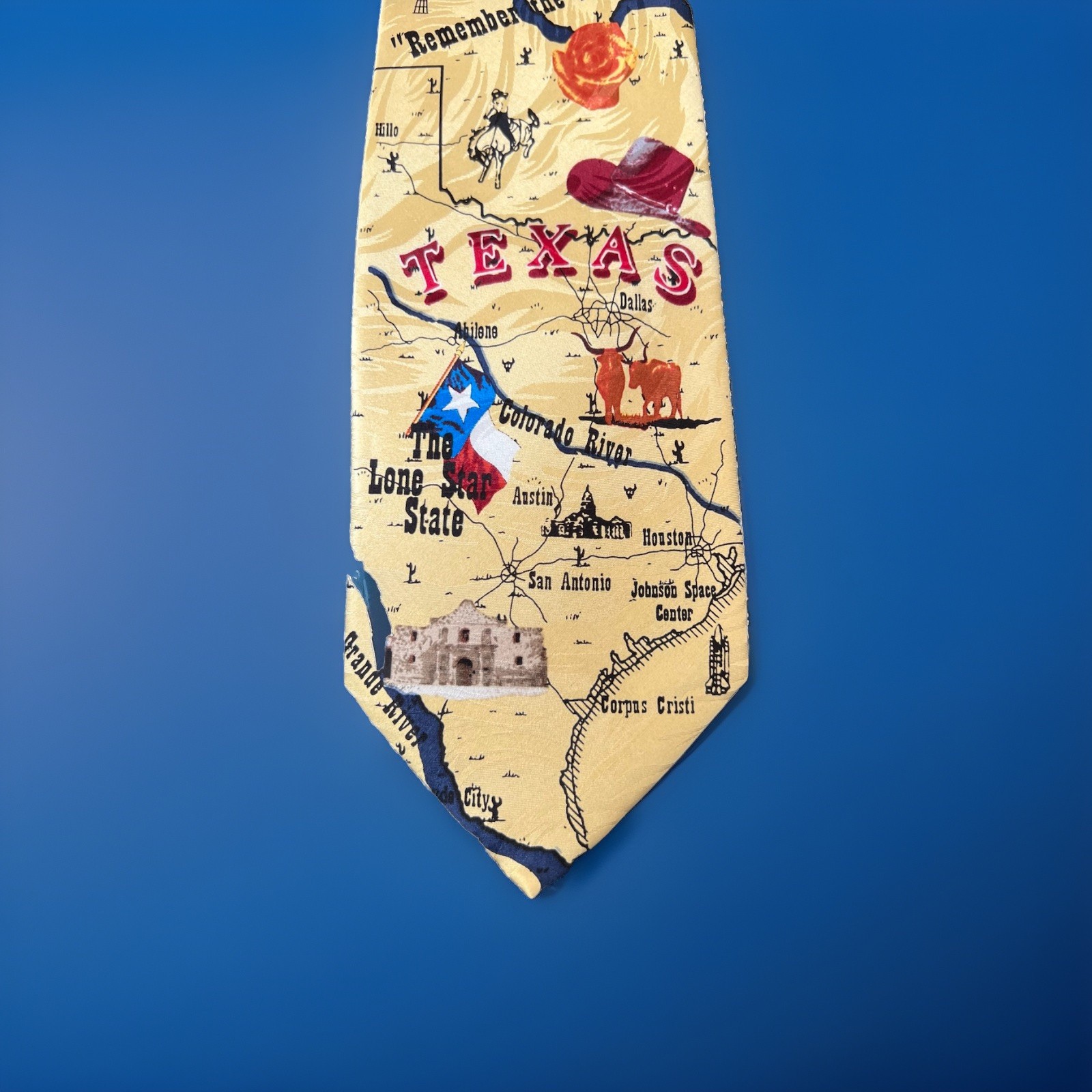 Silk Tie Museum Artifacts Handmade All 58″ x 4″ The Great State Of Texas