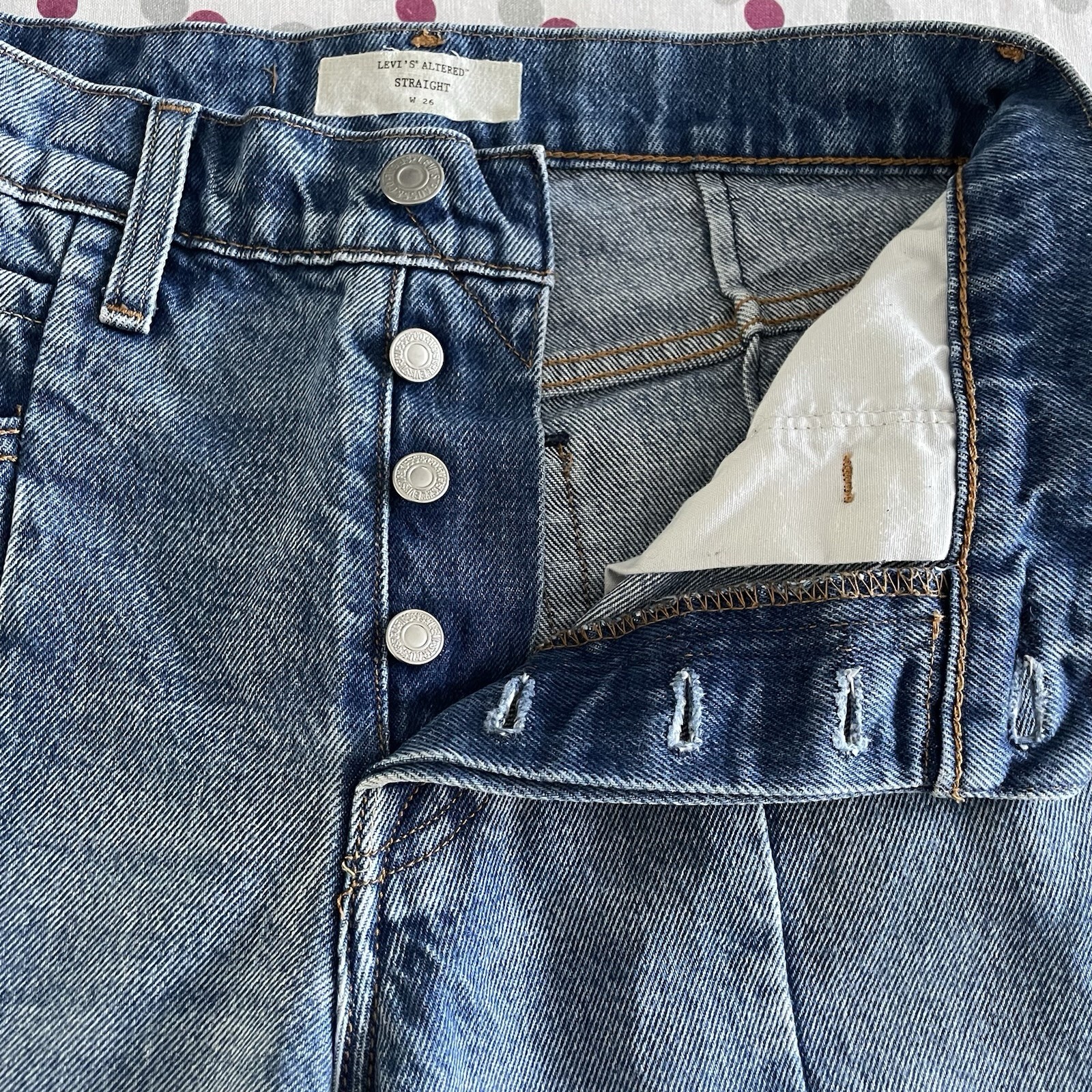 Levi’s Women’s Reworked Altered Jeans W26 L26 Cropped Blue Cotton See Pictures