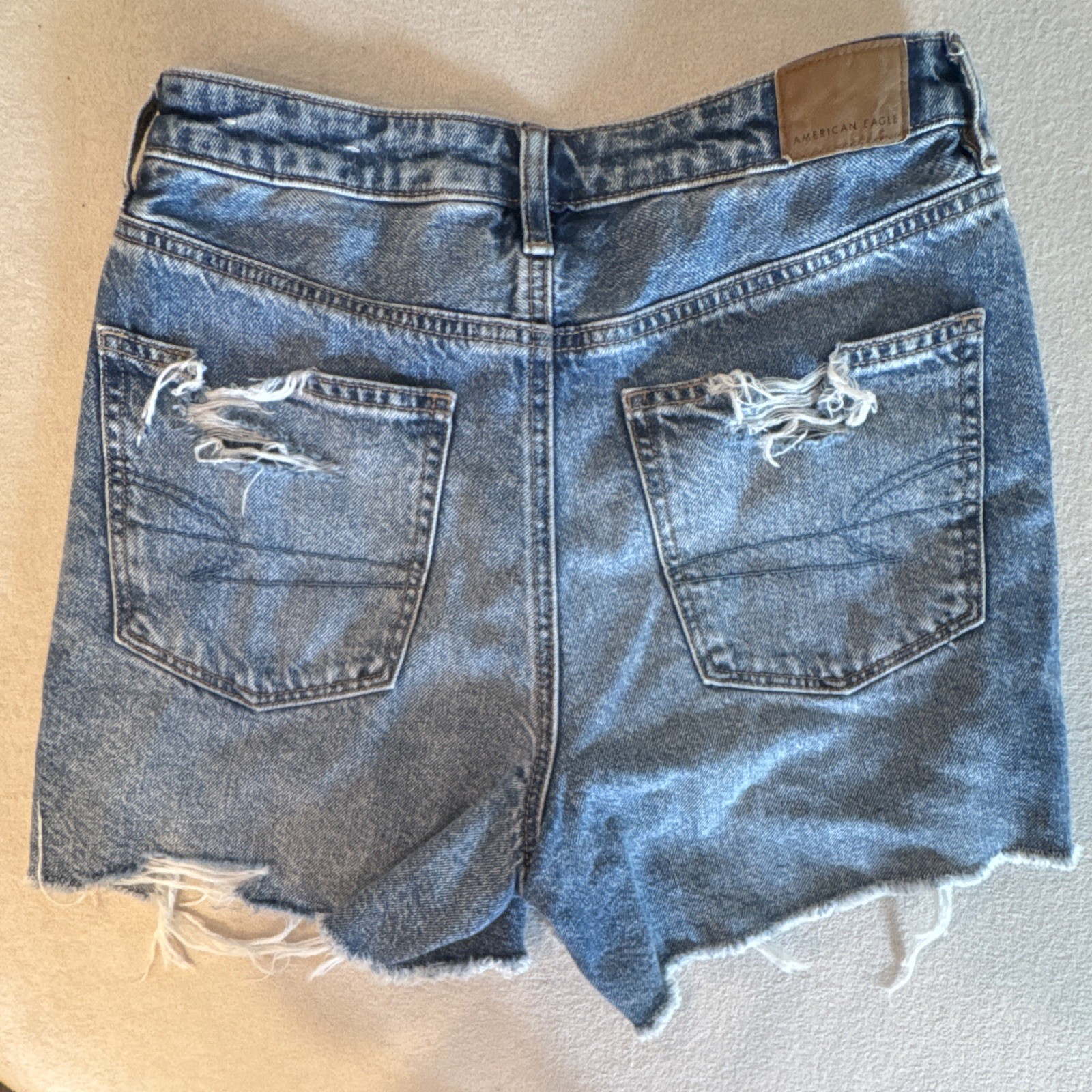 American Eagle Outfitters Women’s Blue Distressed Denim Cut-Off Shorts 4