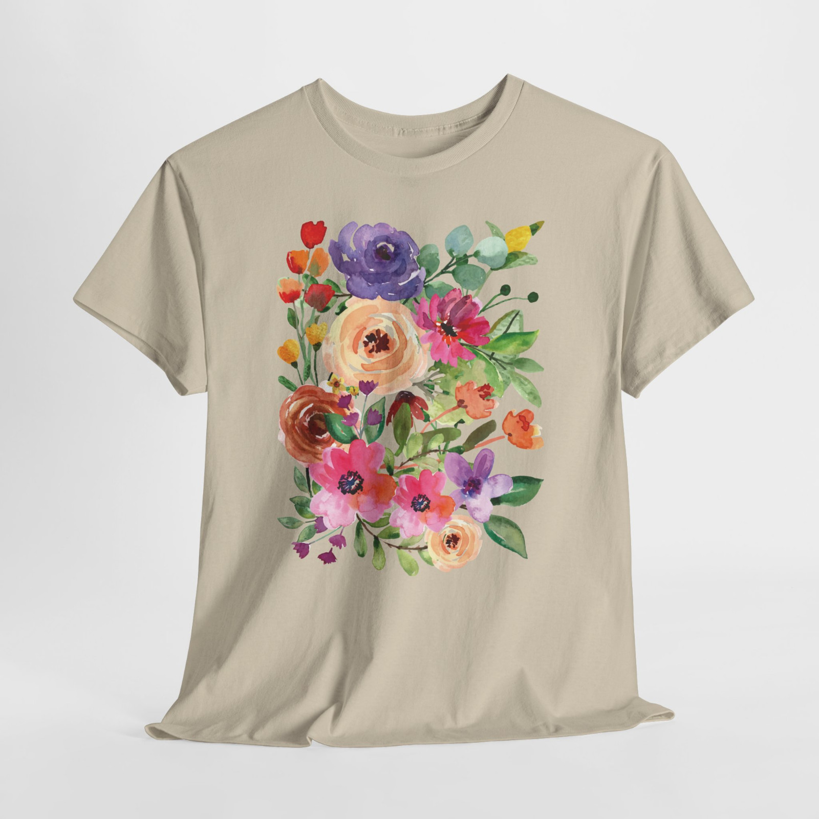 Rose Floral Bouquet Beautiful Pink Graphic T Shirt Tee Top S-XL Plus 2X 3X 4X 5X