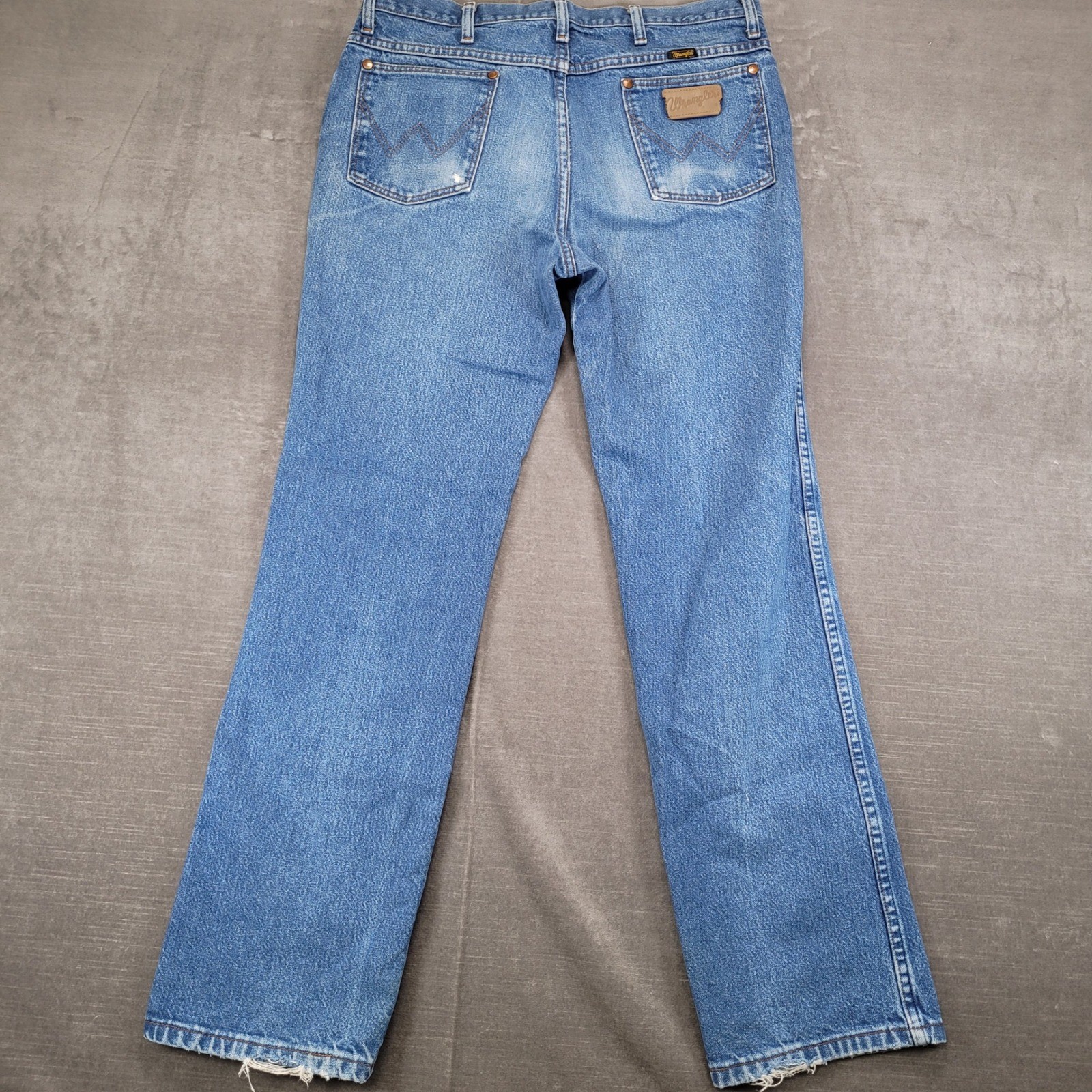Wrangler Men Vintage Blue Denim Jeans Pants Actual Size 32×31 Bootcut