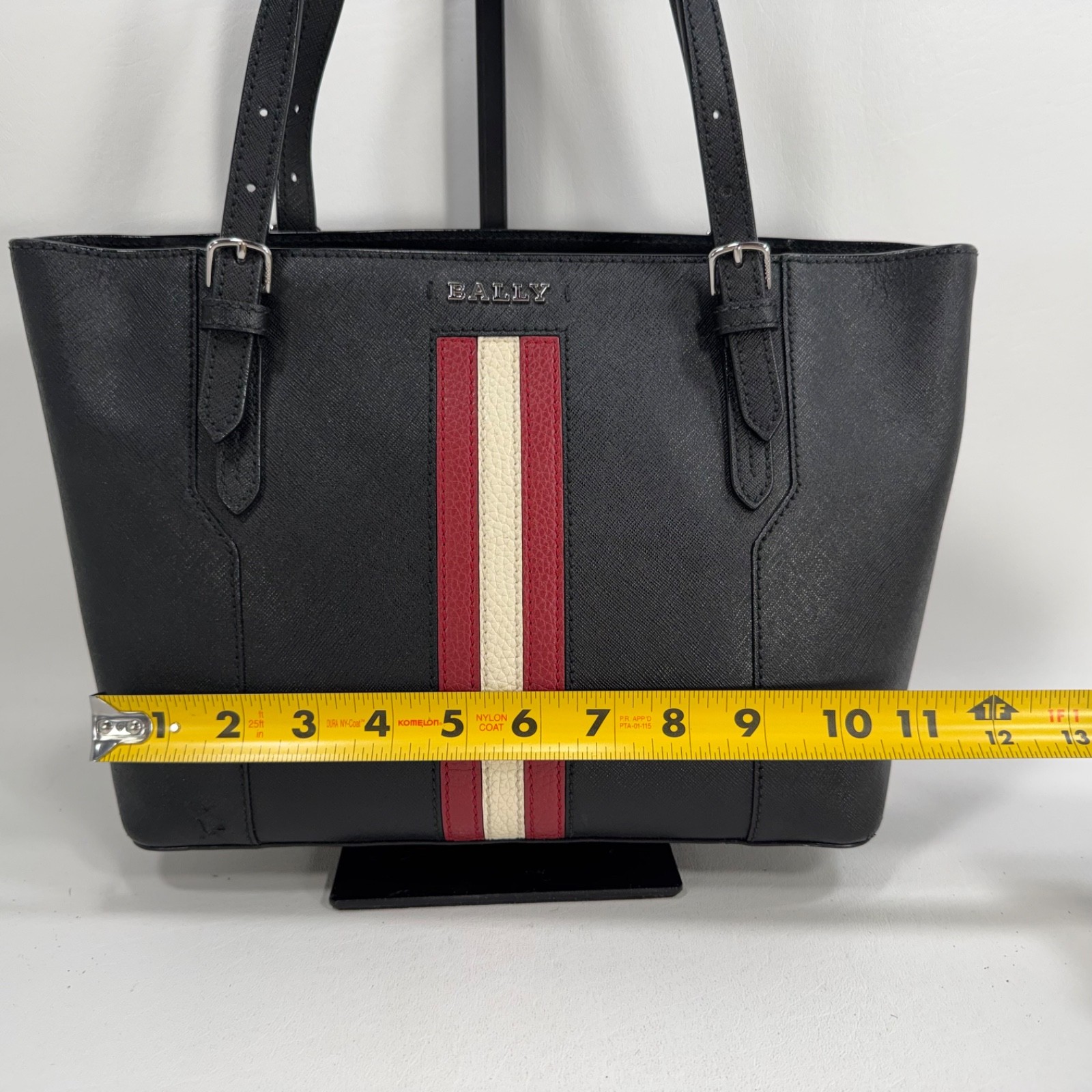Bally Supra Black Embossed Leather Small Tote Purse – Damaged – See Details