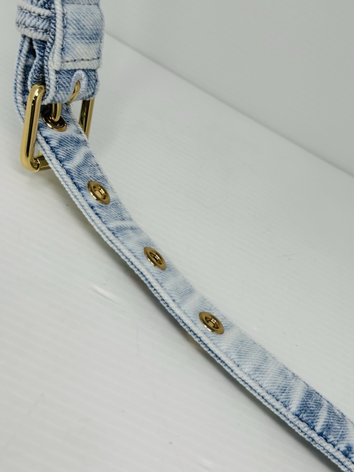 NWT COACH CDY76 Teri Shoulder Bag In Loved Denim With Charms /Light Indigo