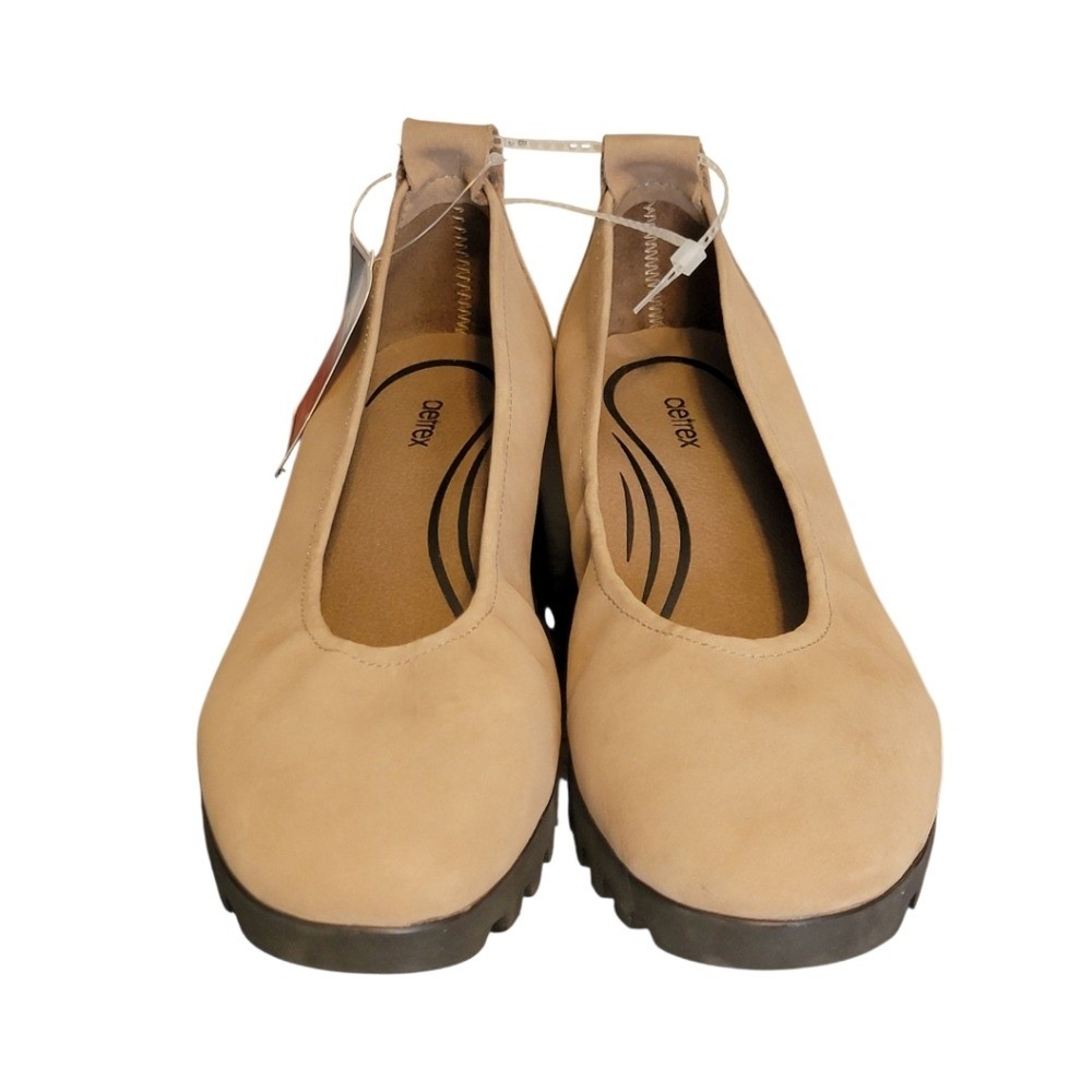 NEW AETREX Brianna Ballet Flat in Tan Beige 39, US 8.5
