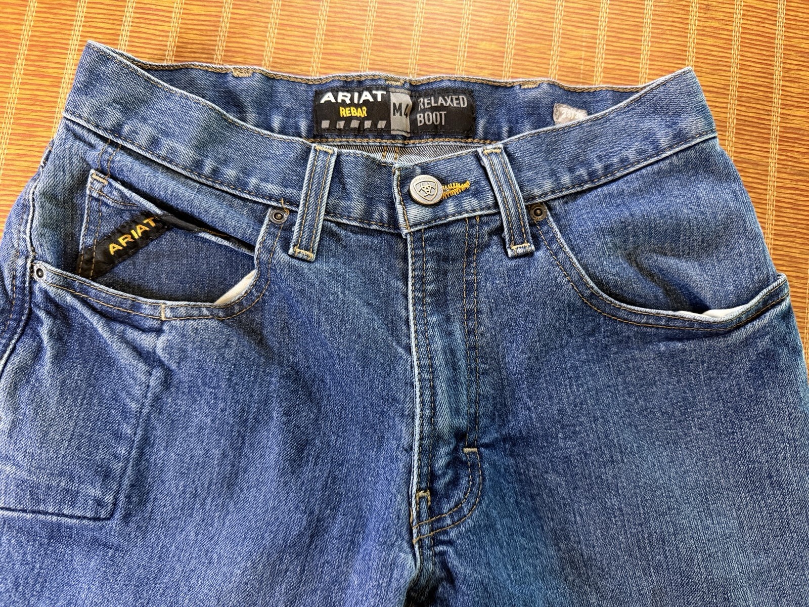 Ariat Rebar M4 Relaxed Boot Cut Jeans Men’s 28/30 Blue Durastretch Edge[H-144]