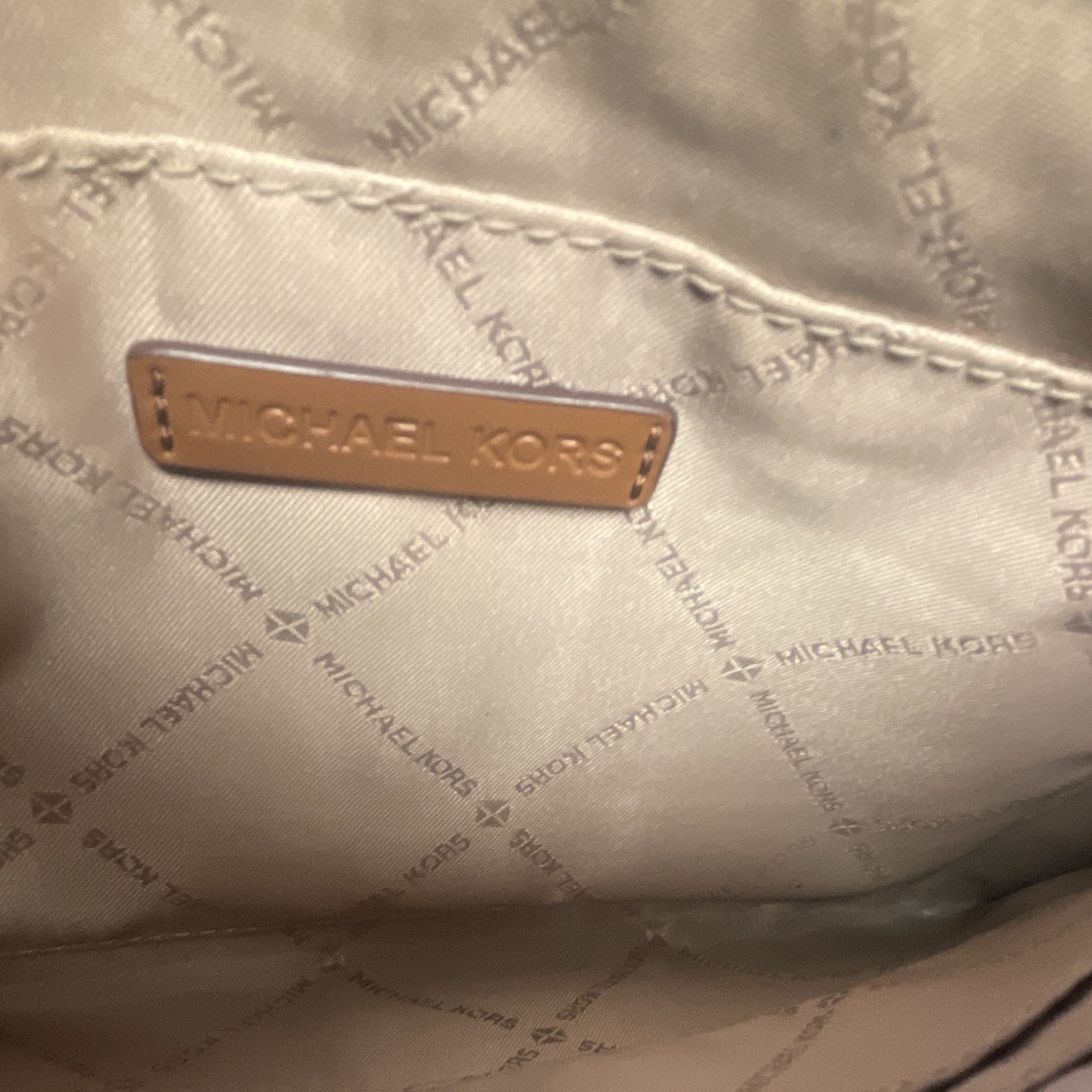 Michael Kors Brown Logo Zip Wristlet Wallet Pouch w/ Wrist Strap & Zipper