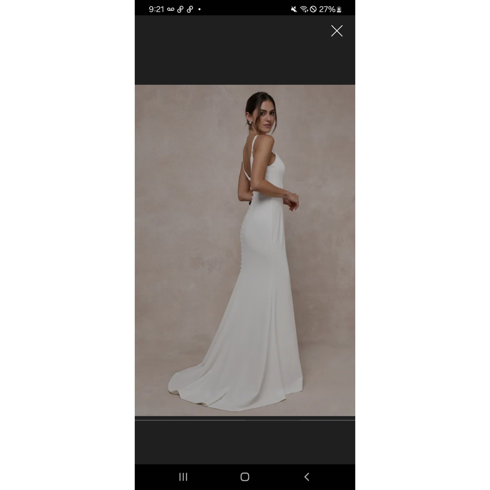 Dreamy Elegant Size Small NWT Lulus Wedding Dress Button Detail Spaghetti V-Neck