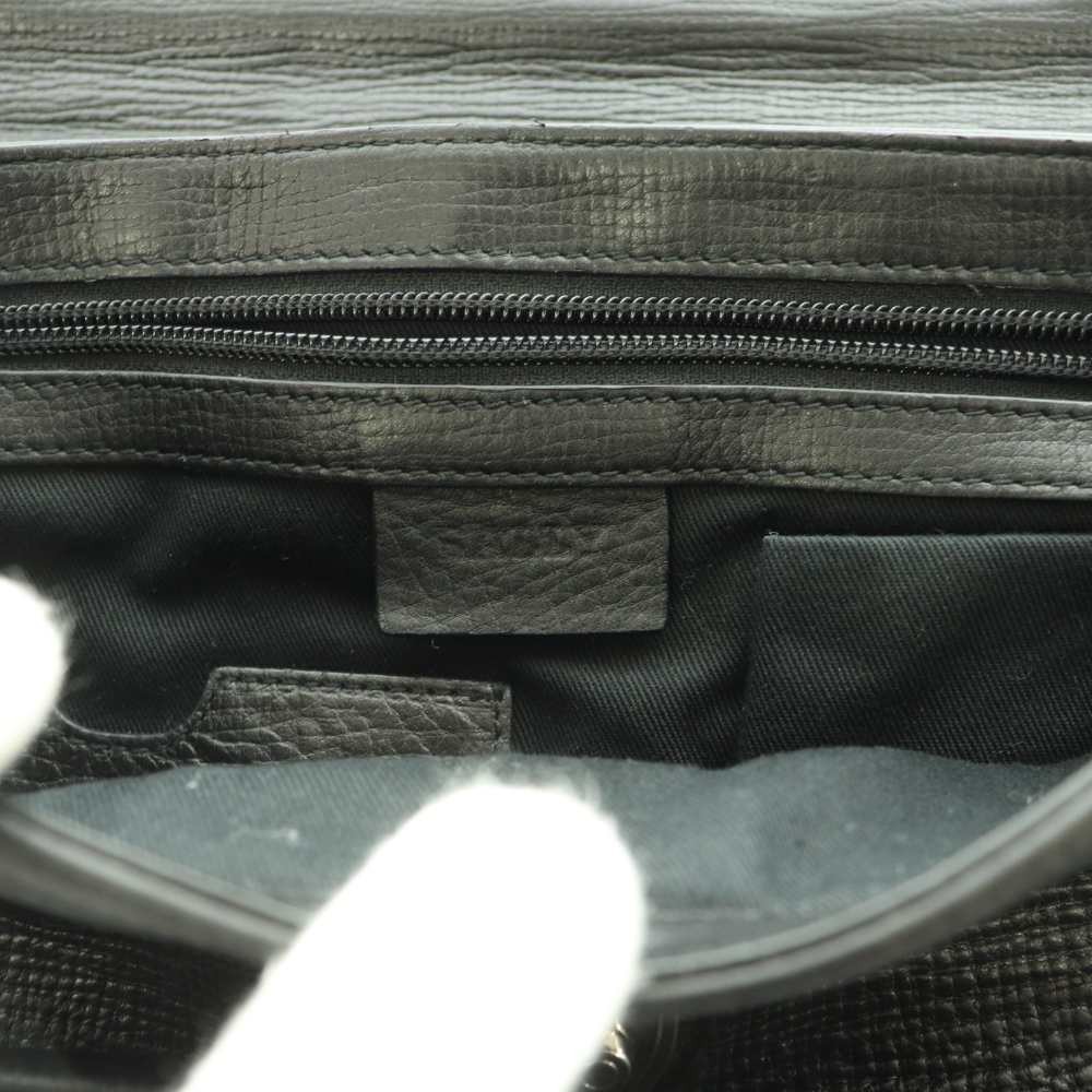 BALLY Leather Men’s Second Bag Clutch Black 7.7×2.6×12.6in Vintage B
