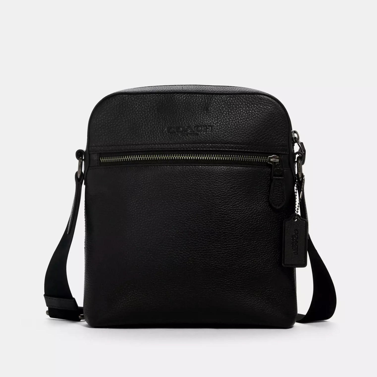 NWT Coach 4011 Houston Flight Pebbled Leather Messenger Bag Black *SEALED*