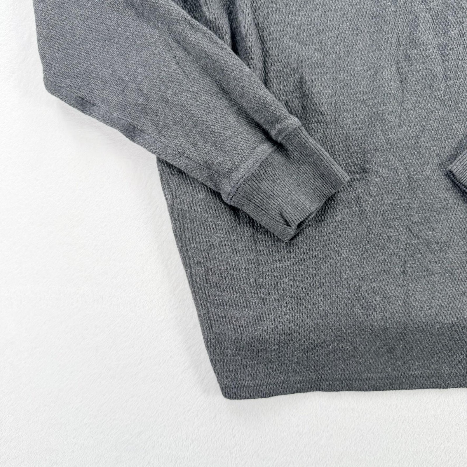 ROWM Shirt Mens Small Gray Thermal Henley Long Sleeve Waffle Knit Cotton