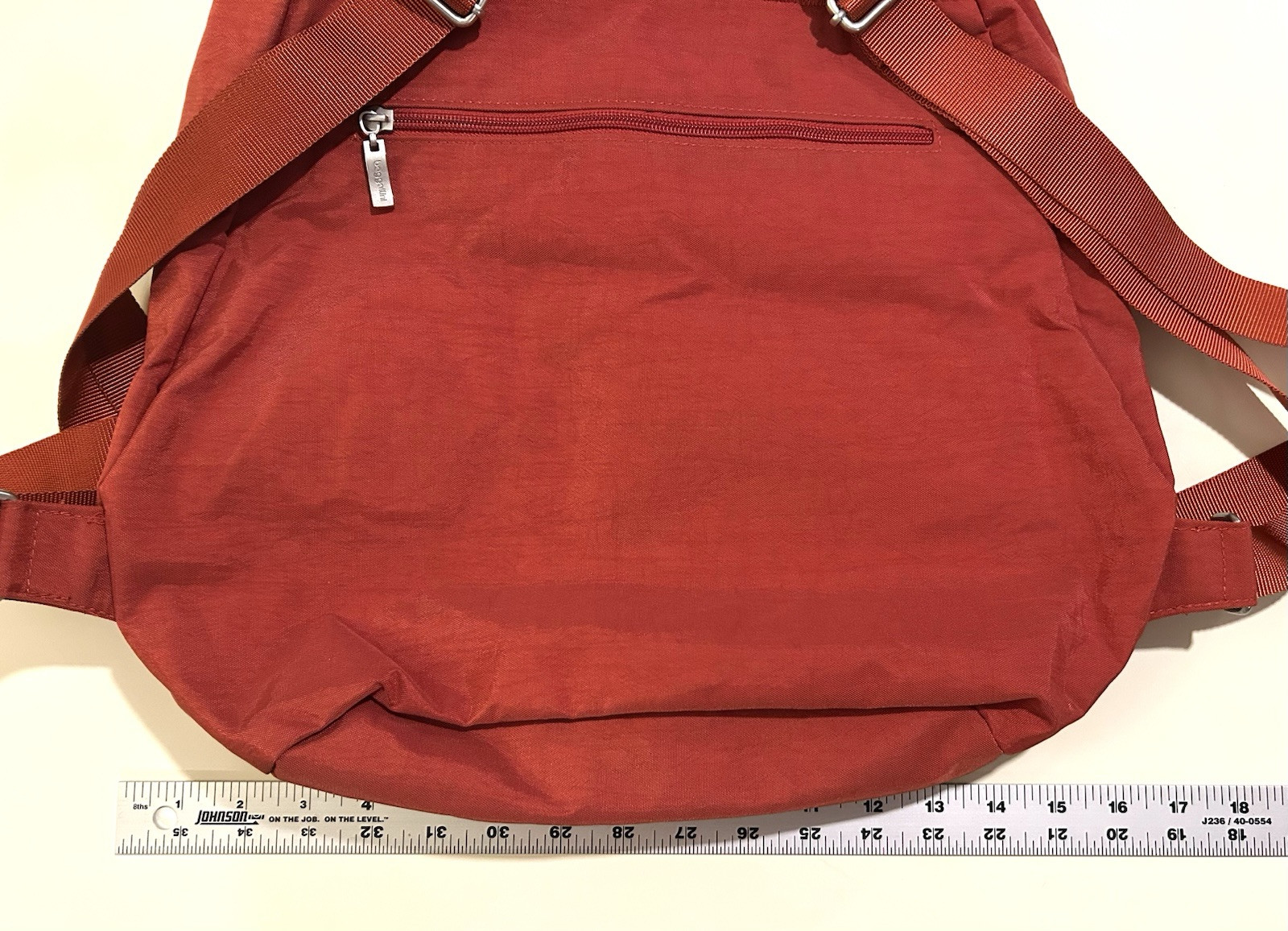 Baggallini Red Cinch Backpack w/ Padded Laptop/Tablet Compartment & Flap Closure