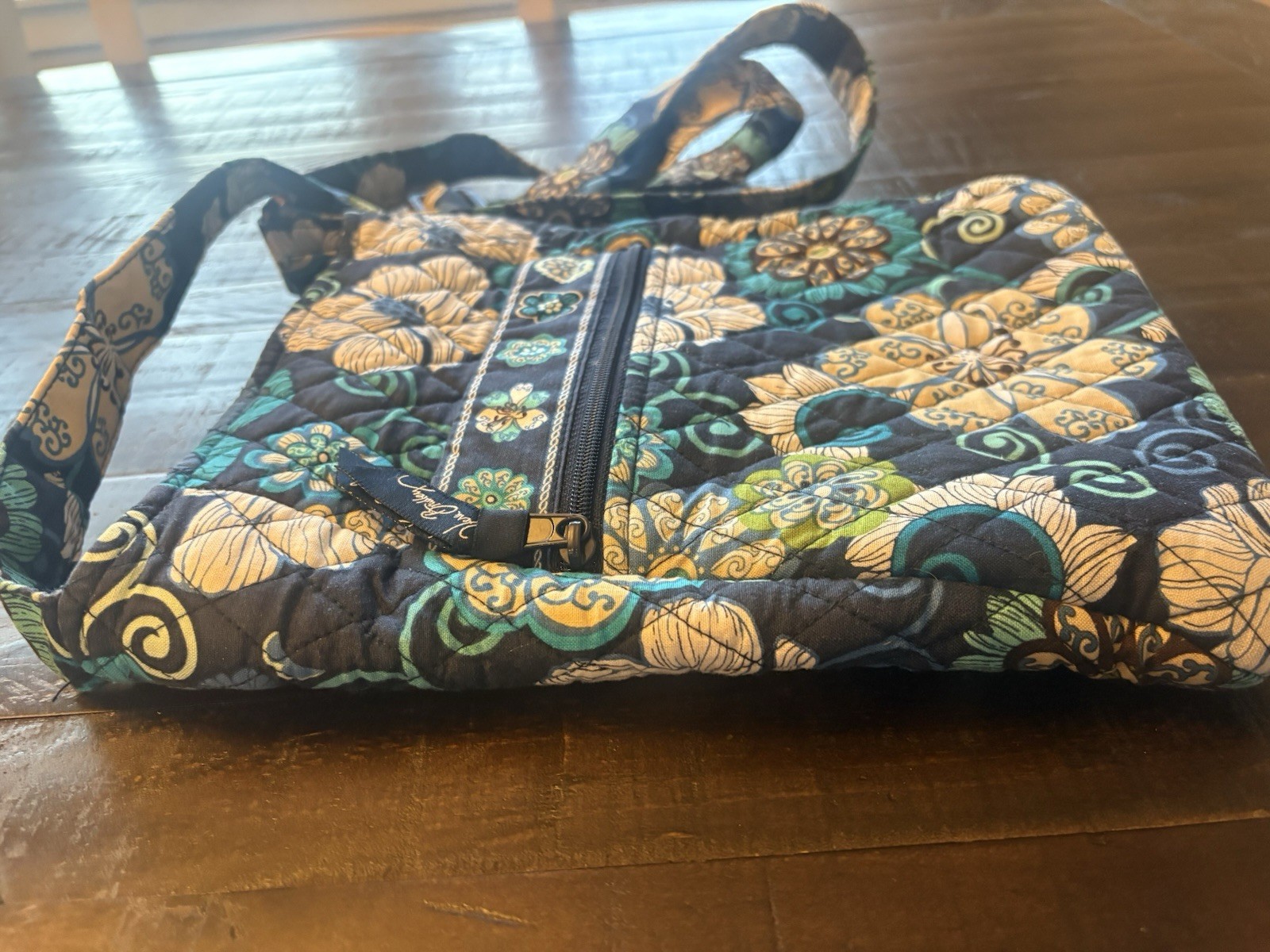 Vera Bradley Java Blue Retired Quilted Crossbody Shoulder Bag Floral Cotton