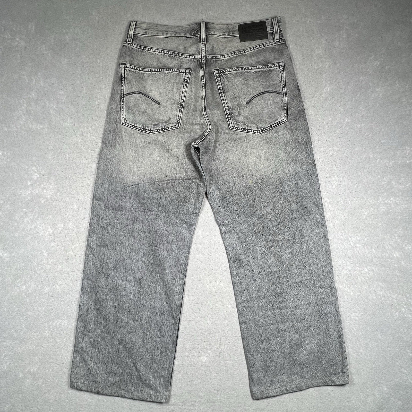 G Star Jeans Raw Type 96 Loose Distressed Zipper Fly Gray Size 32X28 Y2K Style
