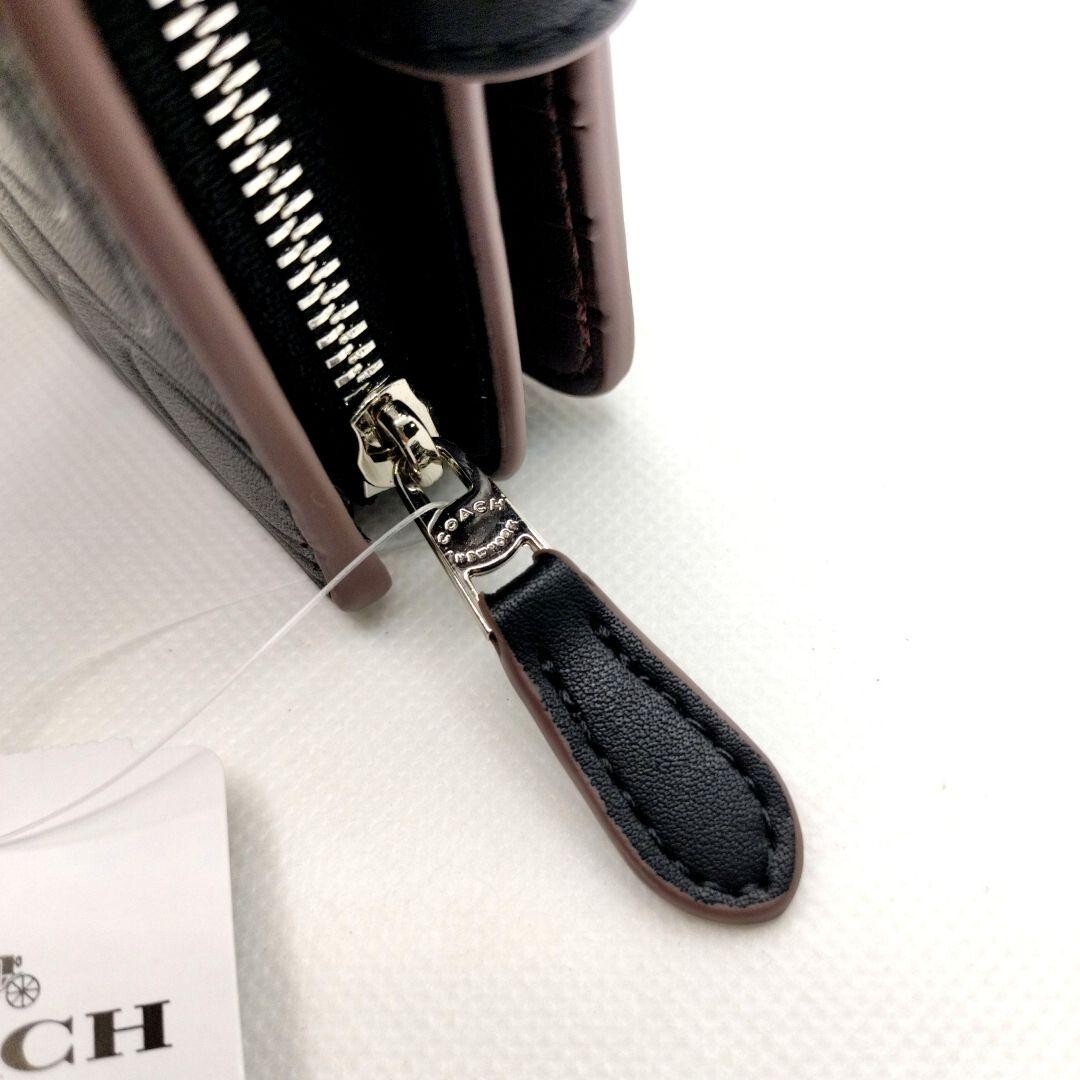 COACH Medium Corner Zip Wallet With Signature Black CM241 outlet F/S JP New