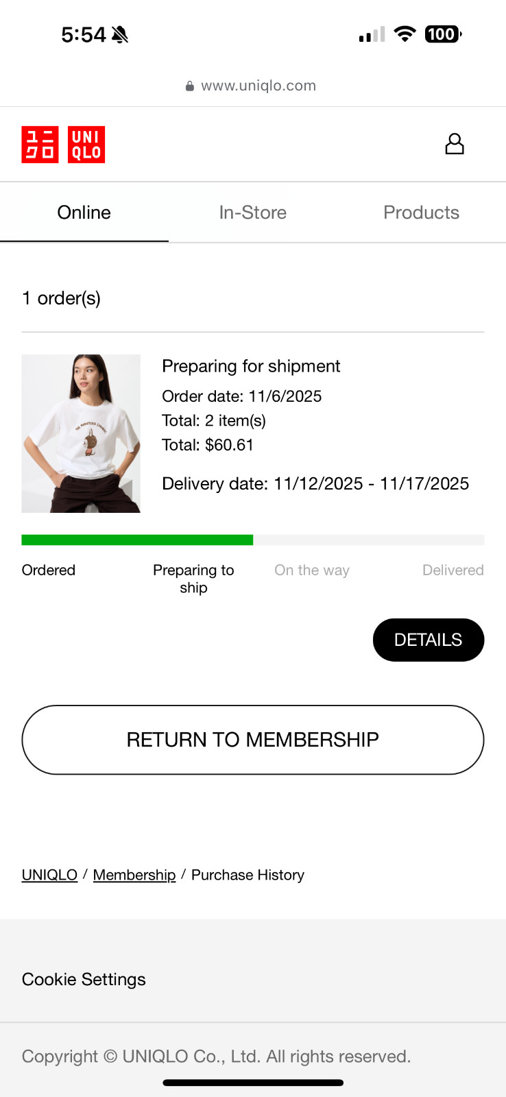 (US) UNIQLO x POP MART Labubu Tee L Blck/White North America Exclusive Authentic