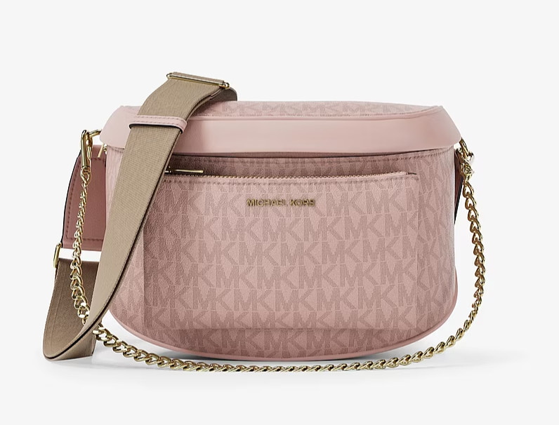 Michael Kors Slater Medium Signature Logo Sling Pack Powder Blush MK