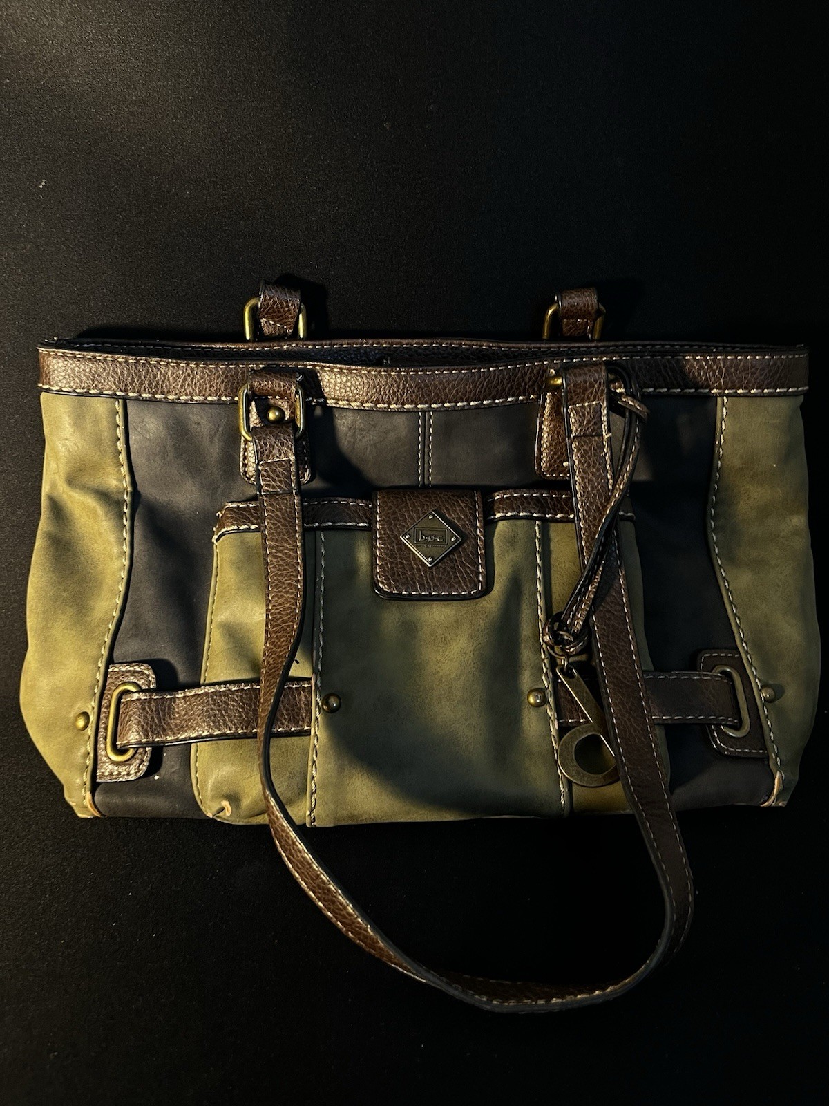 BOC Women’s Green Faux Leather Shoulder Bag Purse